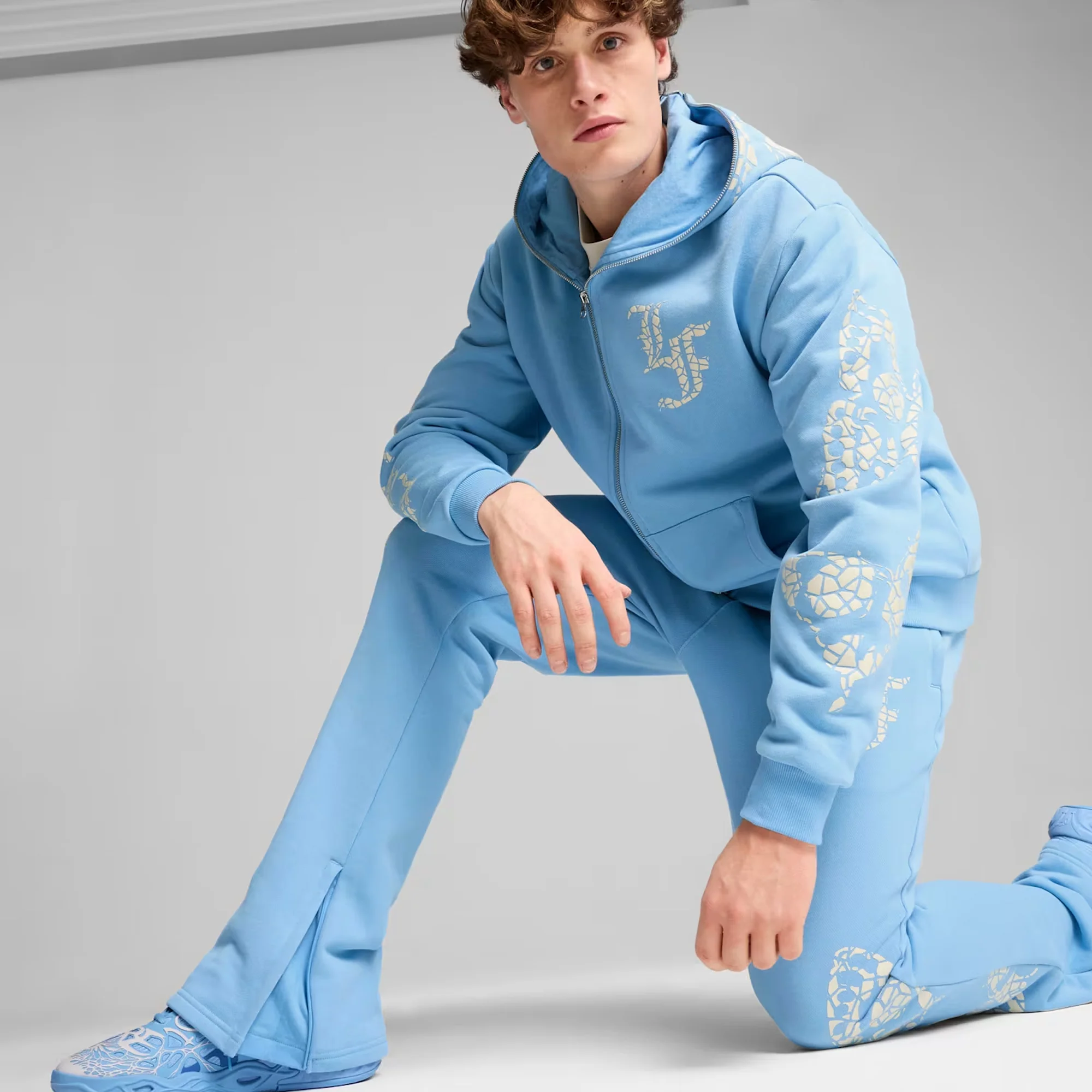 PUMA | HOOPS X LF MOSIAC PANT { TEAM LIGHT BLUE - Image 4