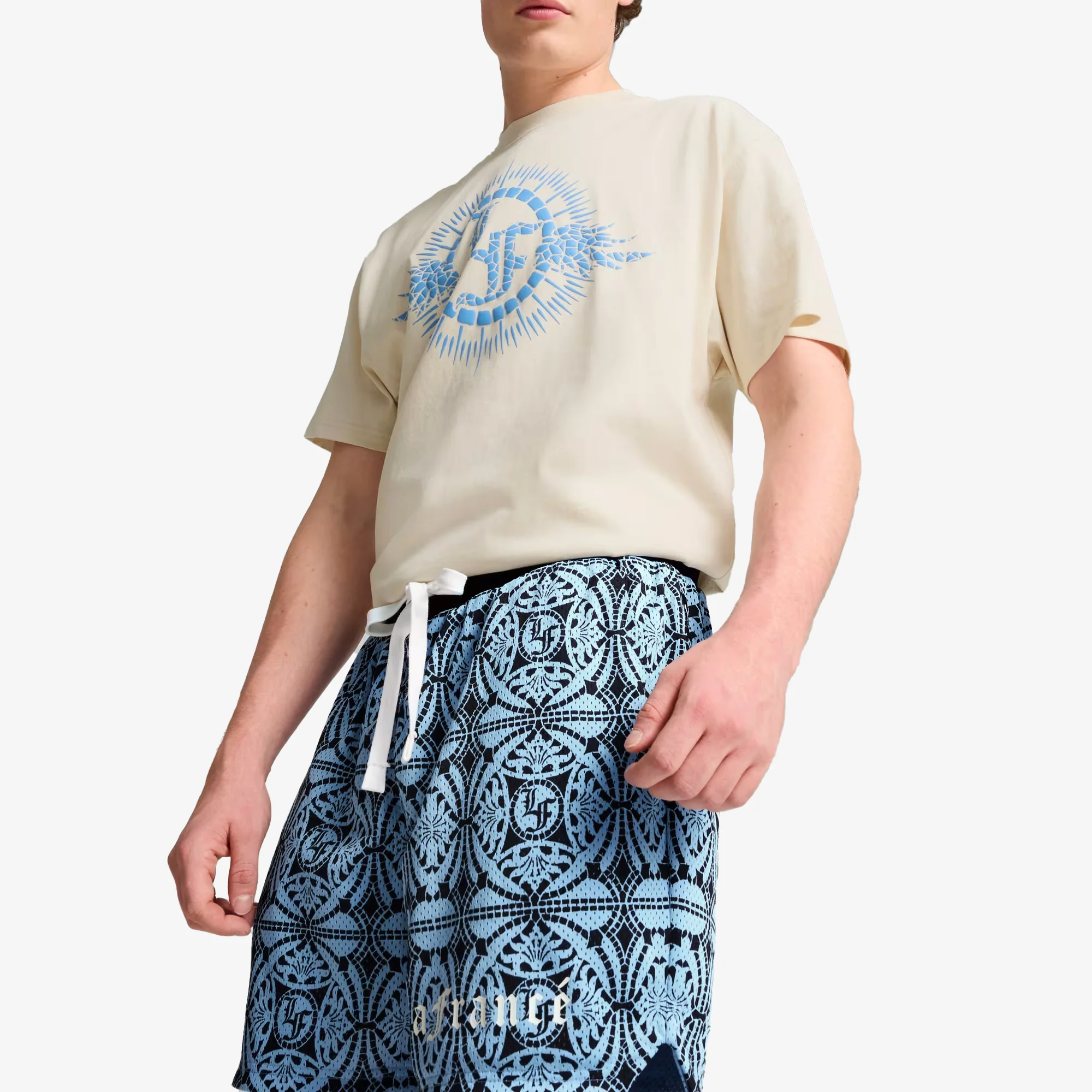 PUMA | HOOPS X LF MOSIAC SHORTS { TEAM LIGHT BLUE - Image 5