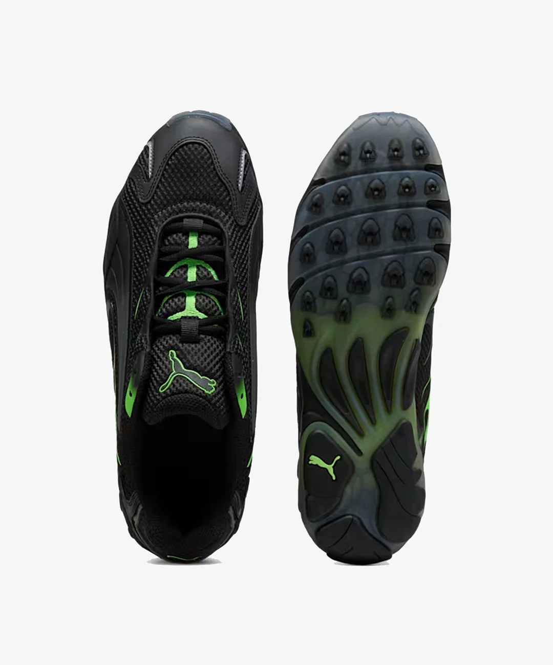 PUMA | INHALE LIGHTWEIGHT CASUAL { PUMA BLACK/GREEN GLARE - Image 2