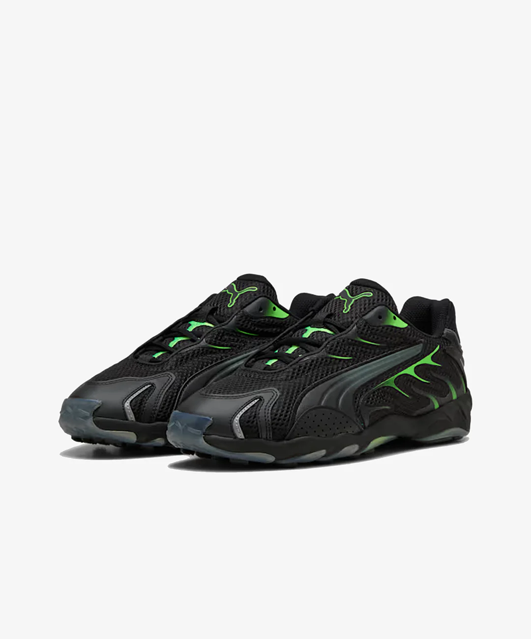 PUMA | INHALE LIGHTWEIGHT CASUAL { PUMA BLACK/GREEN GLARE - Image 3