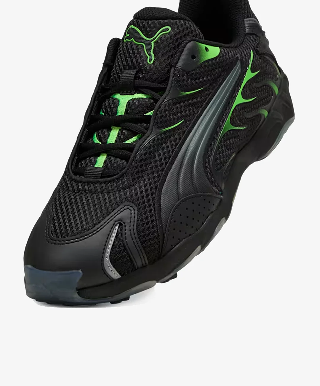 PUMA | INHALE LIGHTWEIGHT CASUAL { PUMA BLACK/GREEN GLARE - Image 4