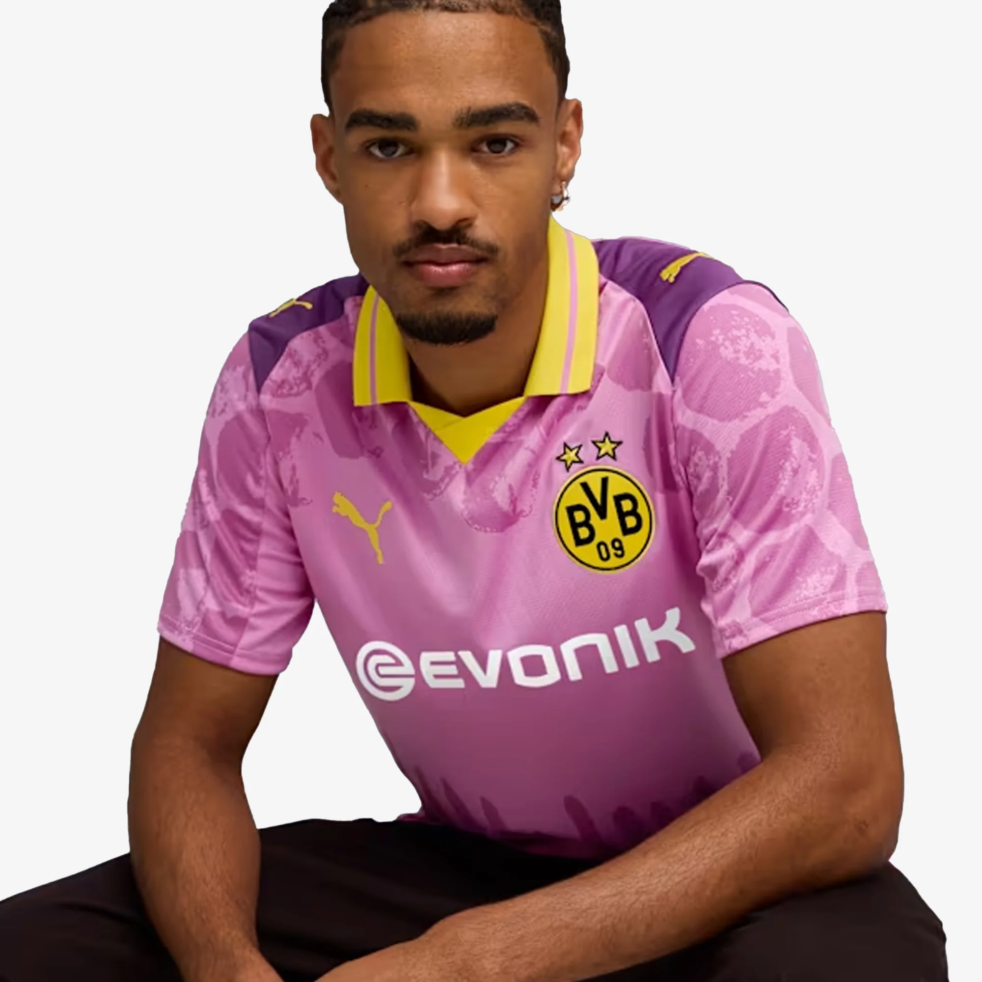 PUMA | KIDSUPER x BORUSSIA DORTMUND JERSEY { MAUVE POP-FASTER YELLOW - Image 2