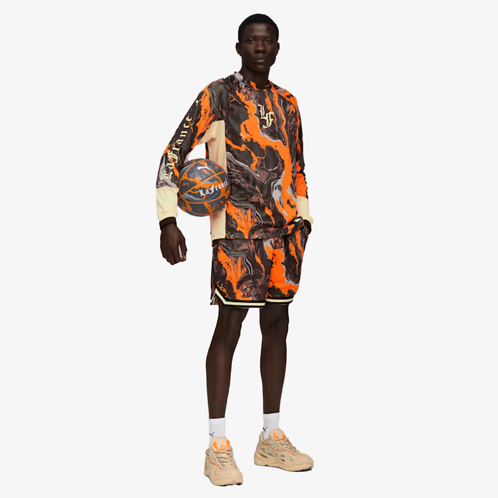 PUMA | LAFRANCÉ HEEM ALL-OVER PRINT 6" SHORTS { ORANGE GLO-AOP - Image 5
