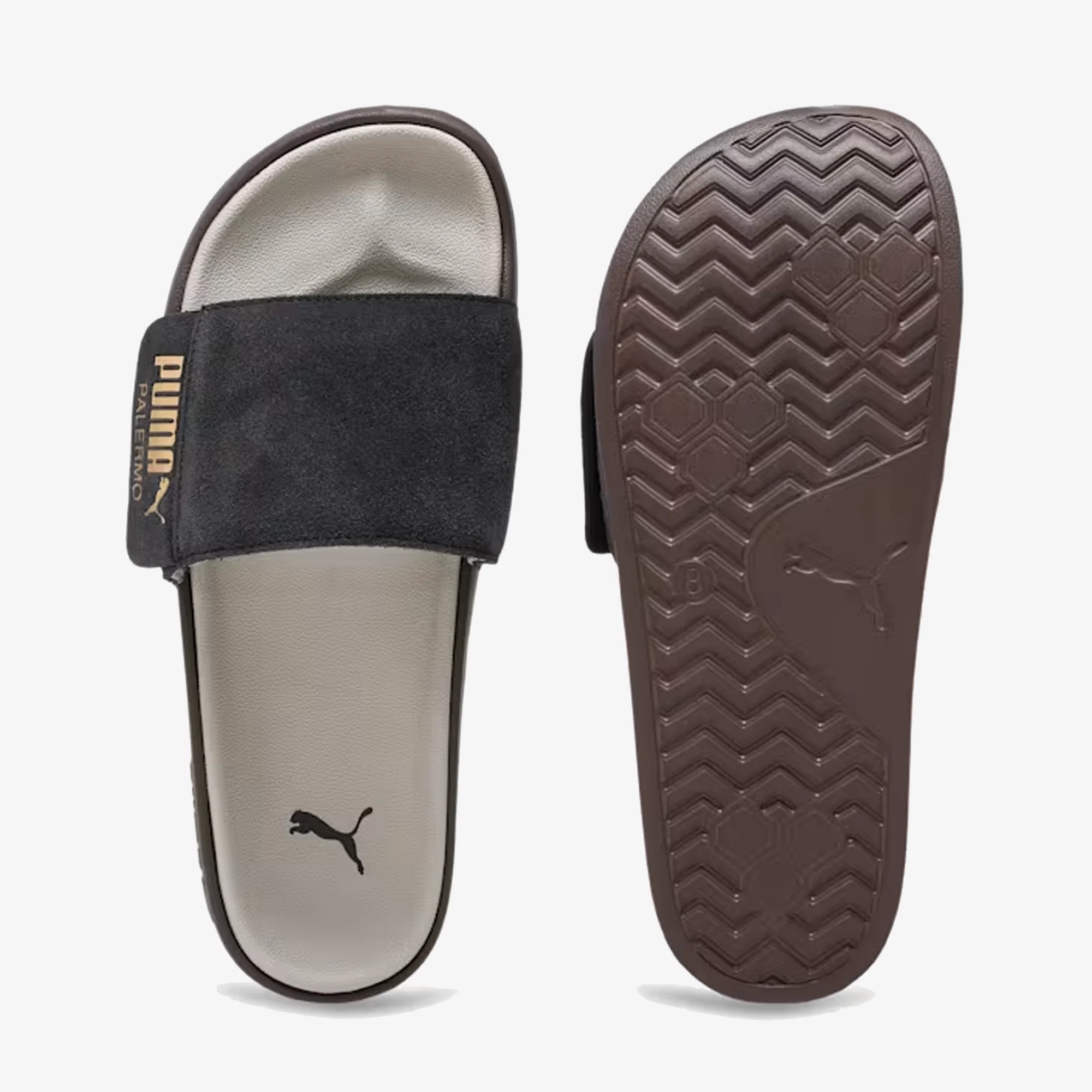 Puma | LEADCAT 2.0 PALERMO FOIL SLIDES { DUSKY GRAY/DESERT DUST GUM - Image 2
