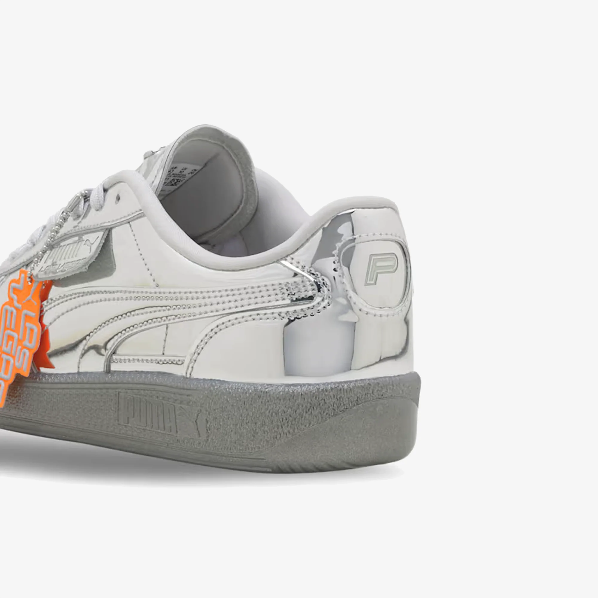 PUMA | PALERMO CLUB VEGAS LEATHER { SILVER-GLACIAL GRAY-ORANGE GLO - Image 5