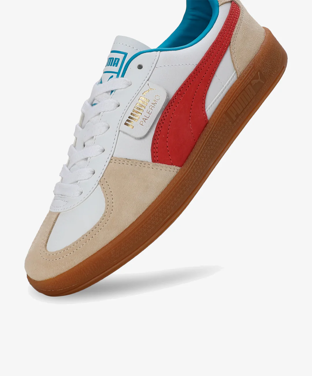 PUMA | PALERMO LEATHER { PUMA WHITE/FOR ALL TIME RED - Image 3