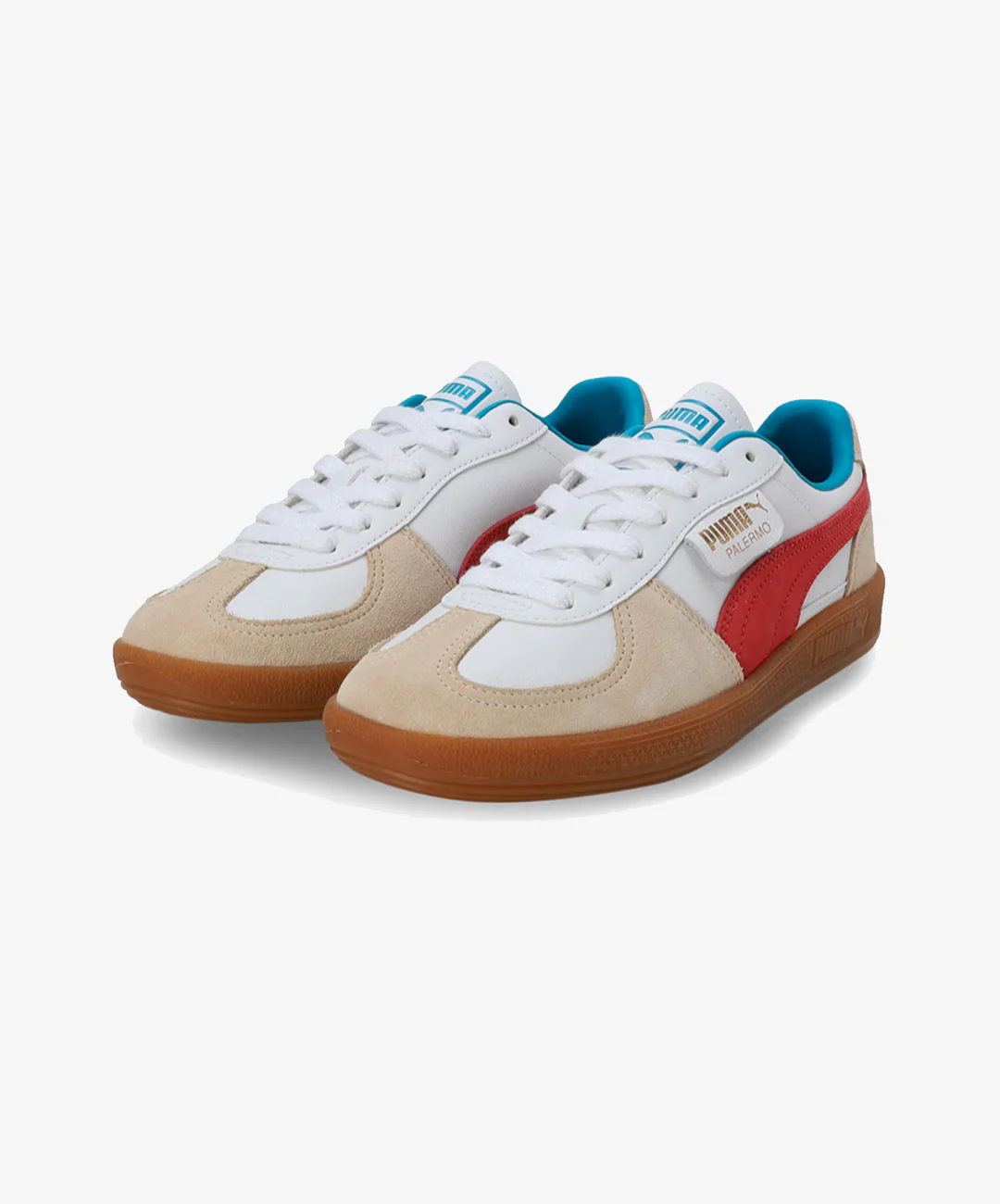 PUMA | PALERMO LEATHER { PUMA WHITE/FOR ALL TIME RED - Image 4