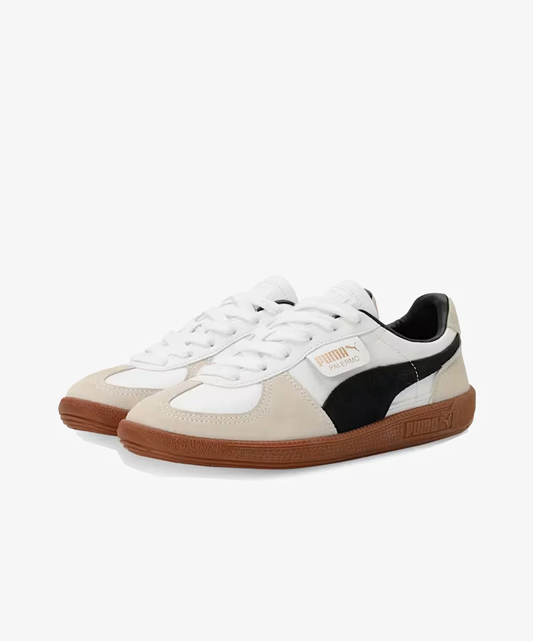 PUMA | PALERMO LTH { PUMA WHITE-VAPOR GRAY-GUM - Image 3