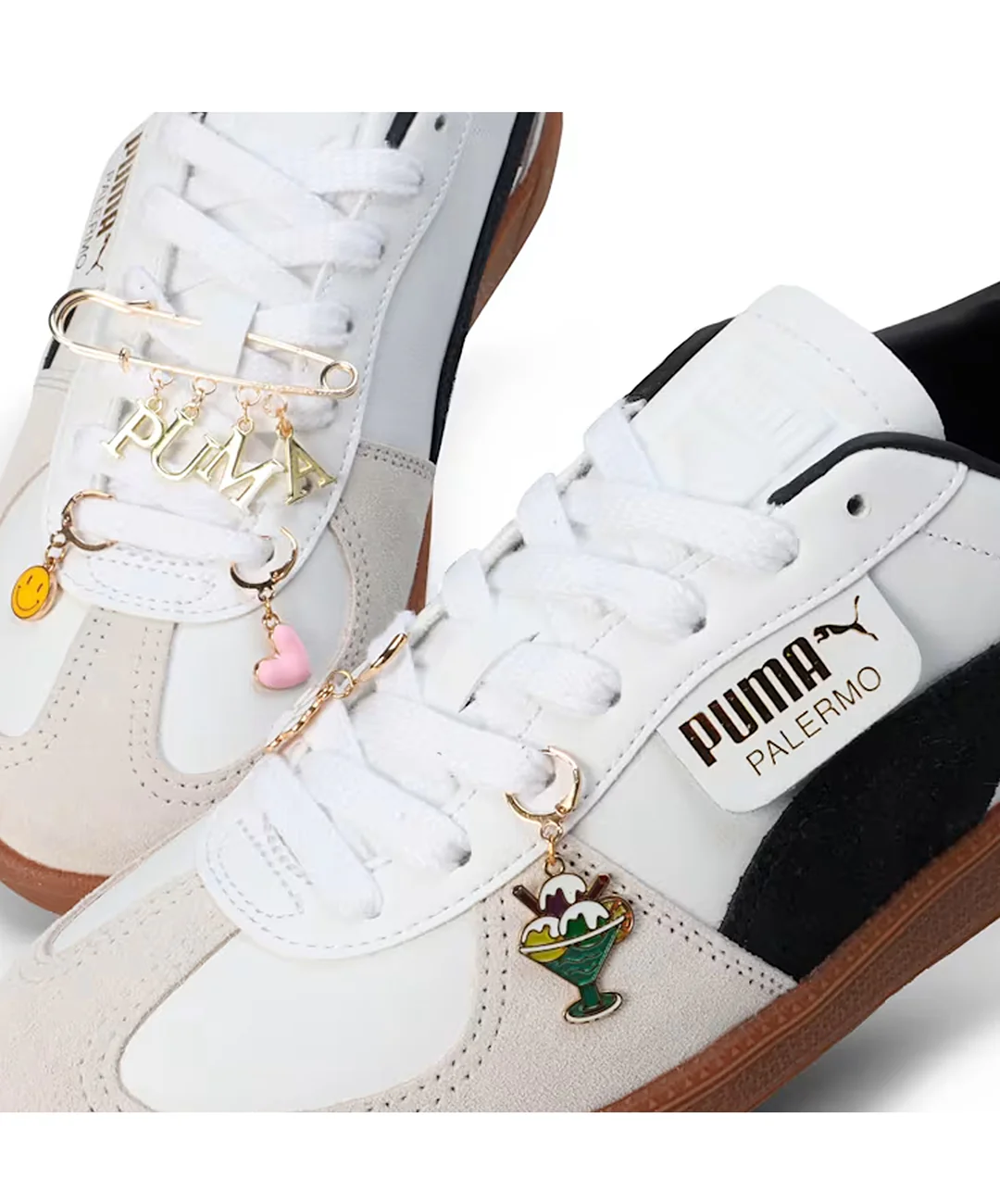 PUMA | PALERMO LTH { PUMA WHITE-VAPOR GRAY-GUM - Image 5
