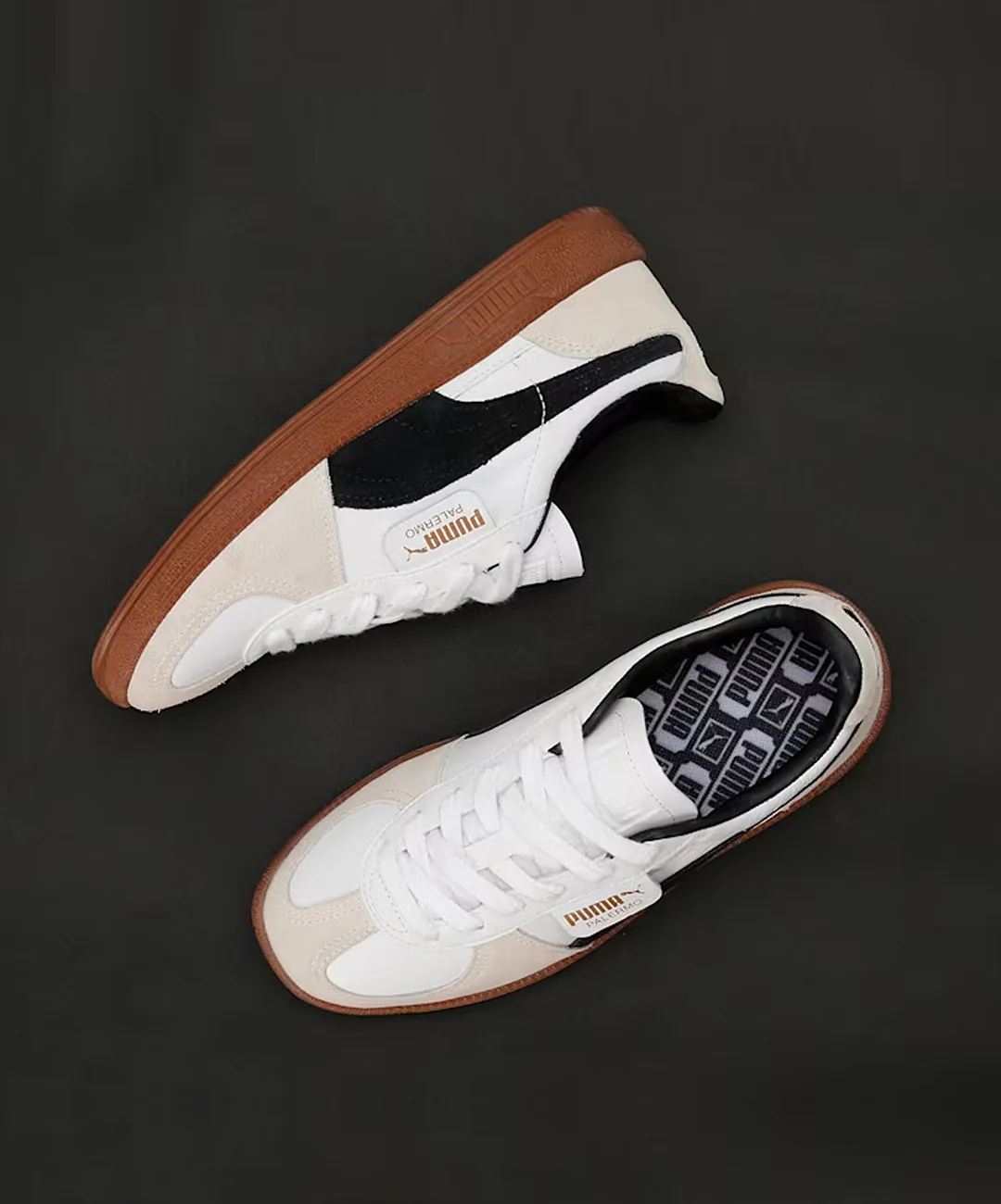PUMA | PALERMO LTH { PUMA WHITE-VAPOR GRAY-GUM - Image 7