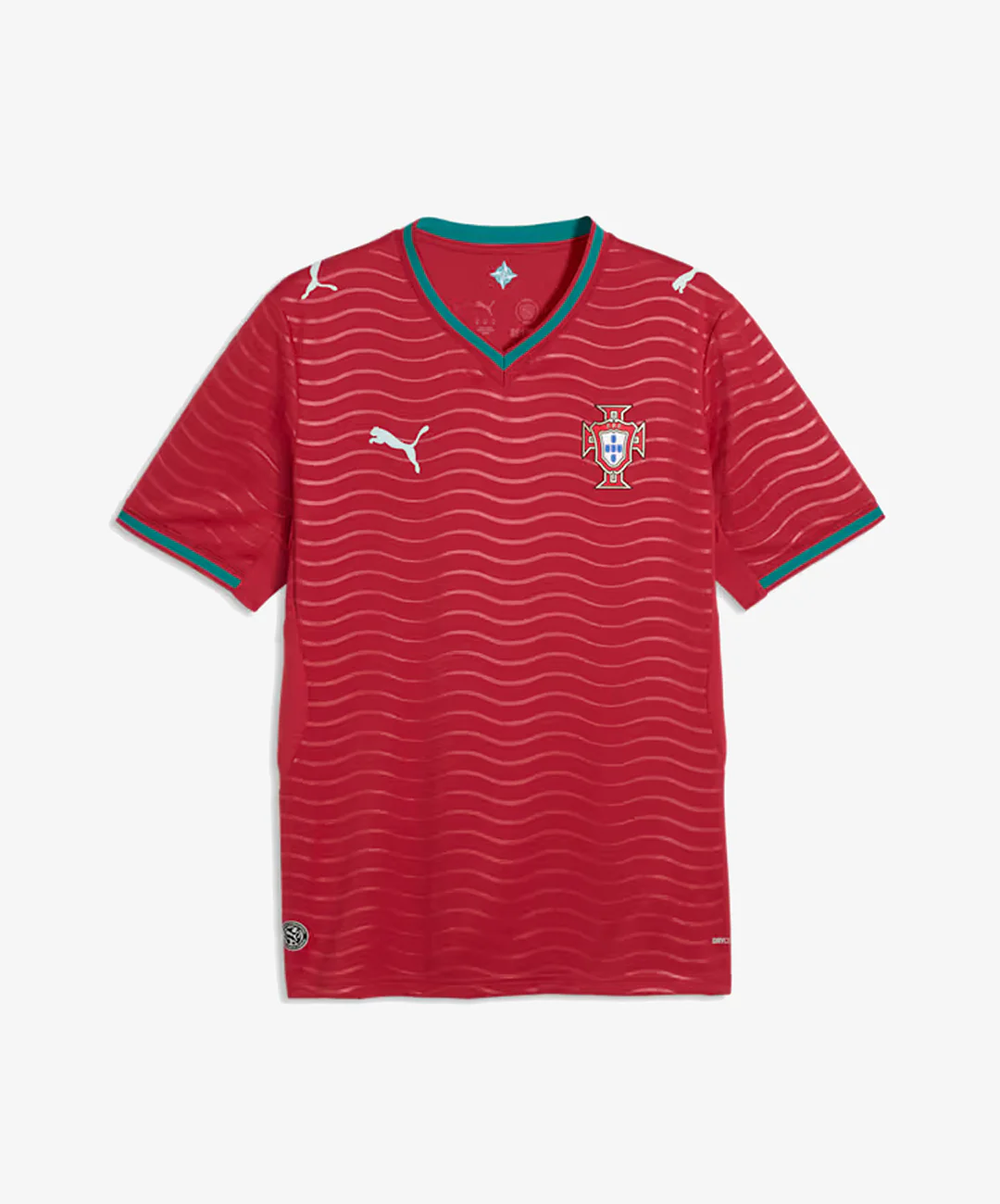 PUMA | PORTUGAL HOME SOCCER JERSEY { CLUB RED/GREEN LAGOON