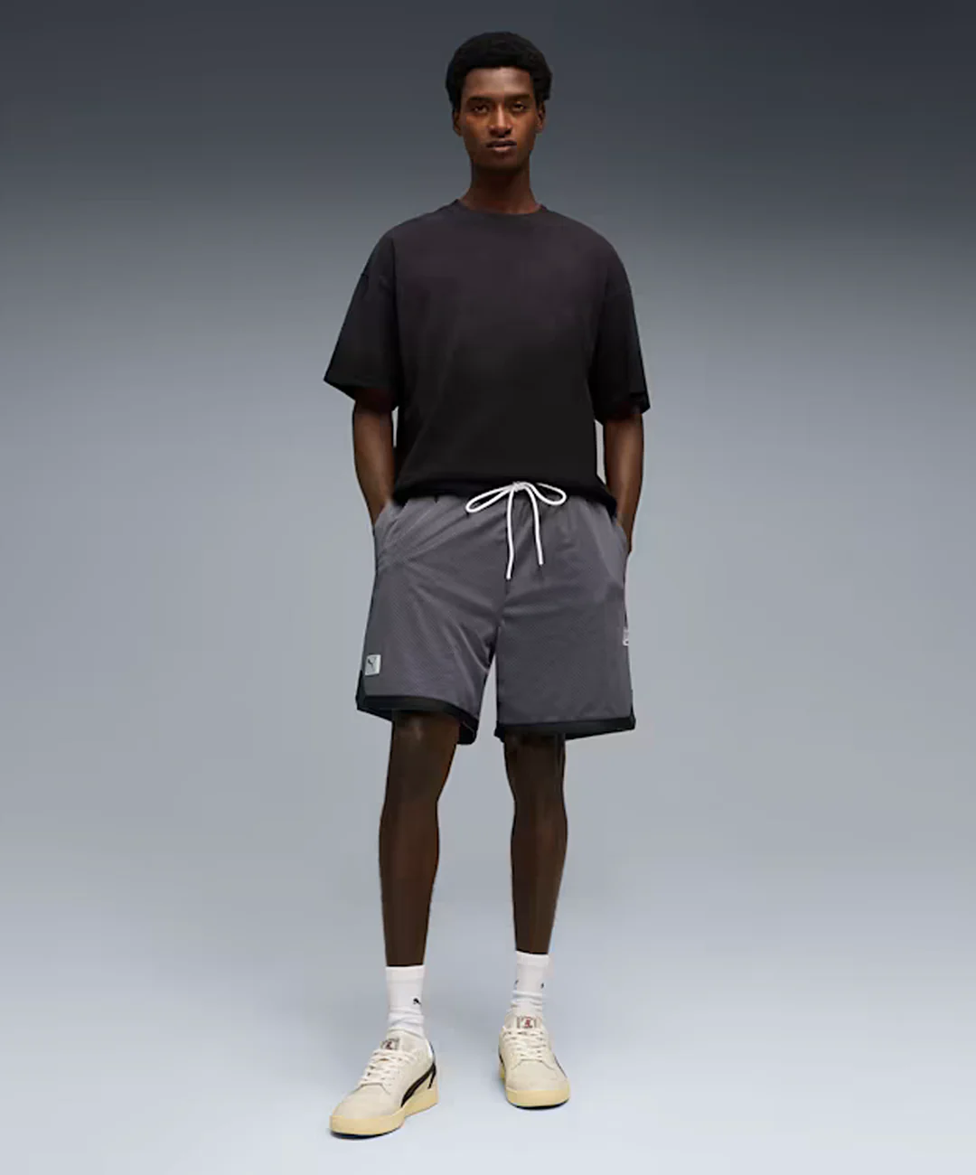 PUMA | REPRESENT OVERSIZED SHORTS { GALACTIC GRAY - Image 7