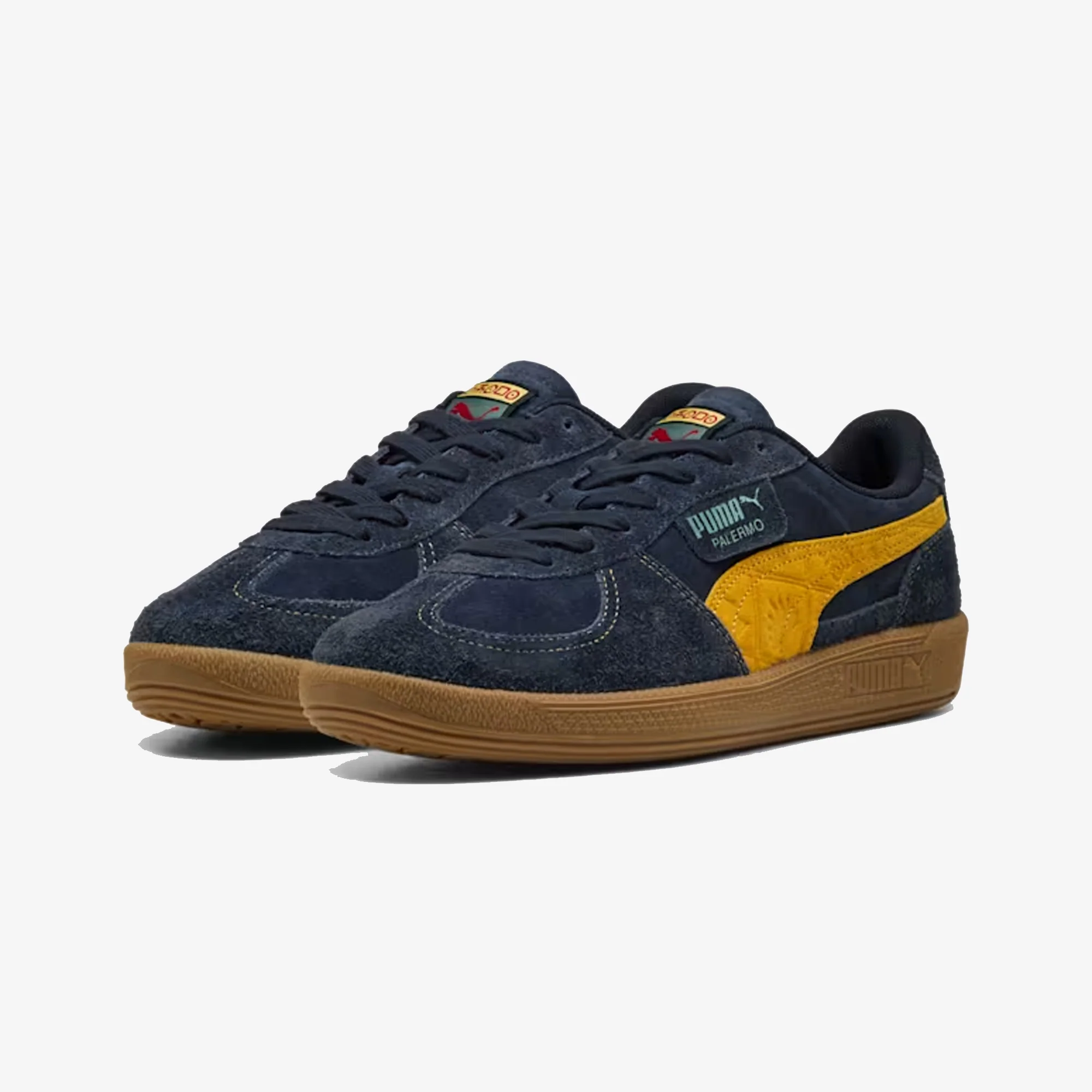 PUMA | ROAD TO UNITY PALERMO LEATHER { NEW NAVY/YELLOW - Image 3
