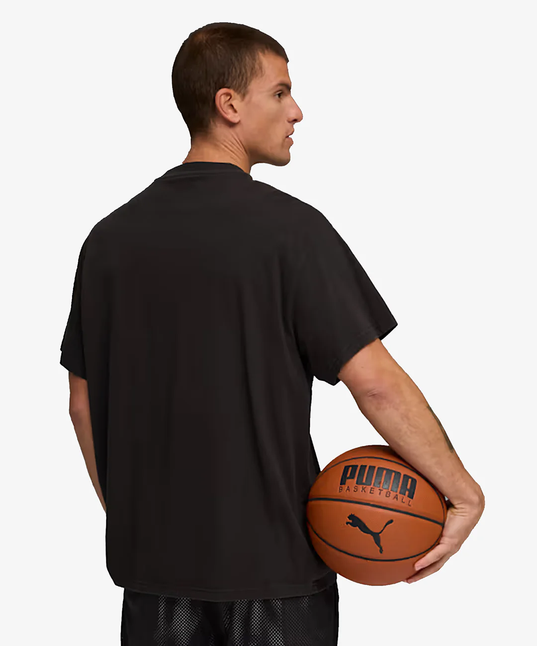 PUMA | SWISH N' INK OVERSIZED BASKETBALL COTTON TEE III { PUMA BLACK - Image 4