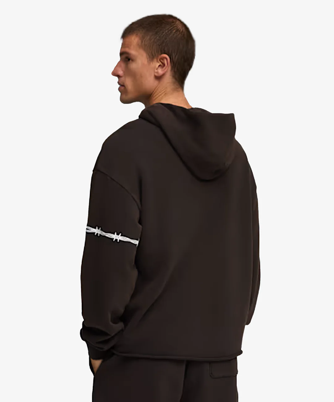 PUMA | SWISH N' INK RELAXED FIT GRAPHIC BASKETBALL HOODIE II { BLACK - Image 2