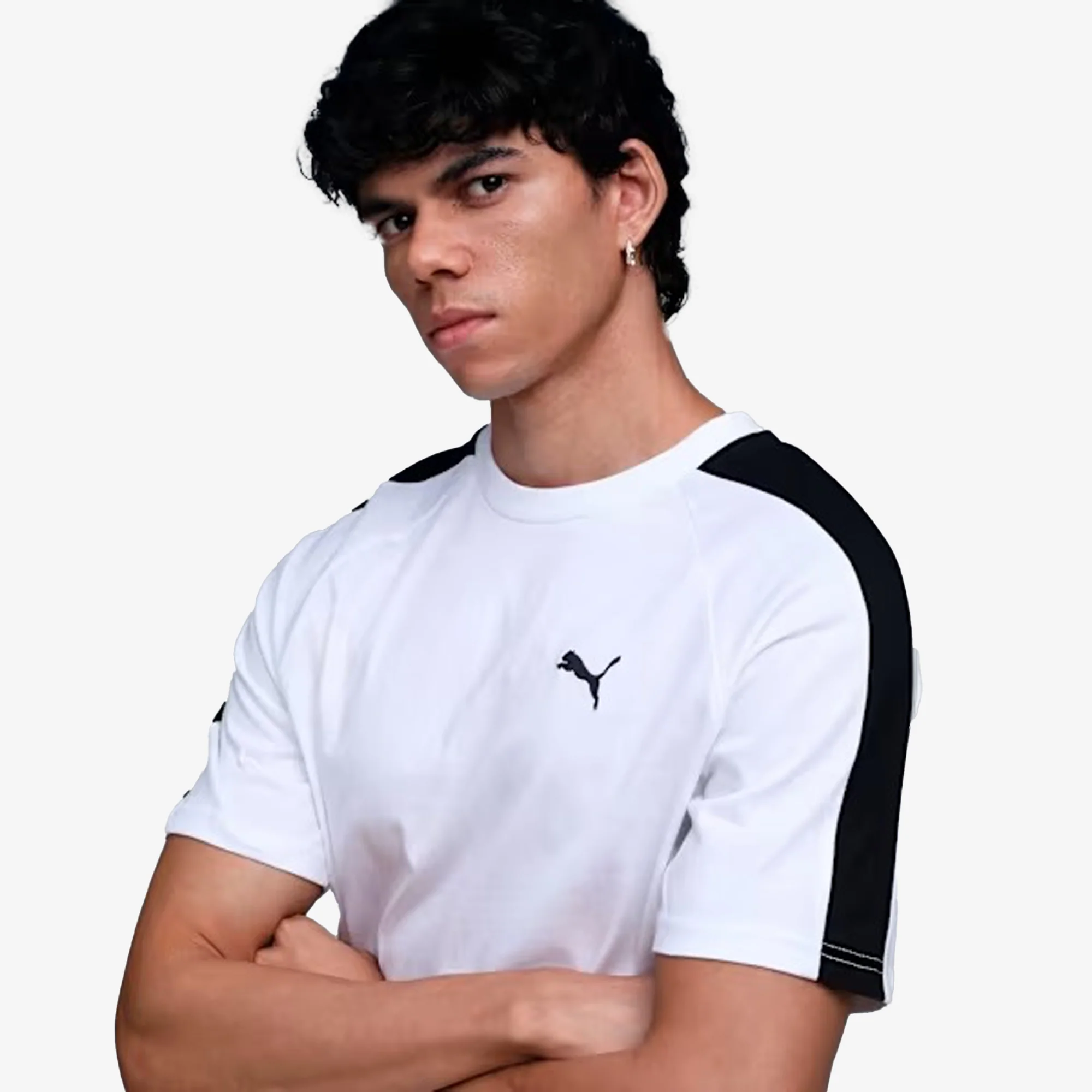 PUMA | T7 REGULAR FIT T-SHIRT { PUMA WHITE - Image 3
