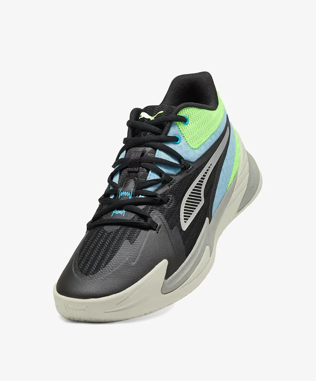 Puma | THE DAGGER BASKETBALL { PUMA BLACK/BRIGHT AQUA-GREEN GLARE - Image 3