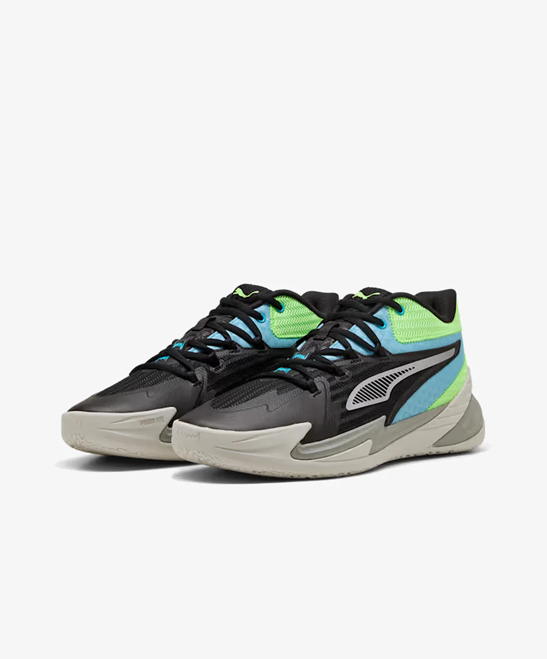 Puma | THE DAGGER BASKETBALL { PUMA BLACK/BRIGHT AQUA-GREEN GLARE - Image 4