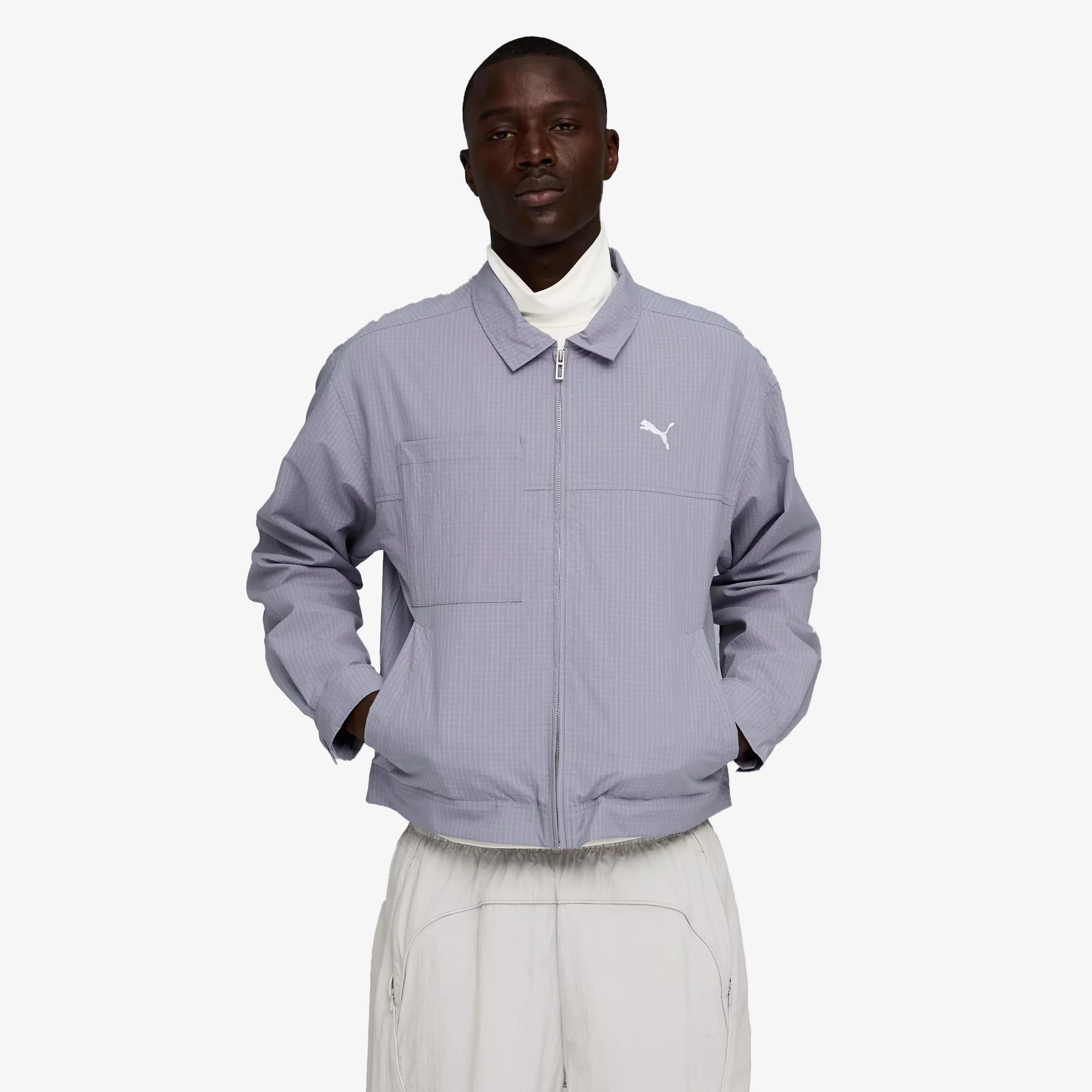 PUMA | WARDROBE ESSENTIALS WATER- REPELLENT JACKET { GRAY SKY