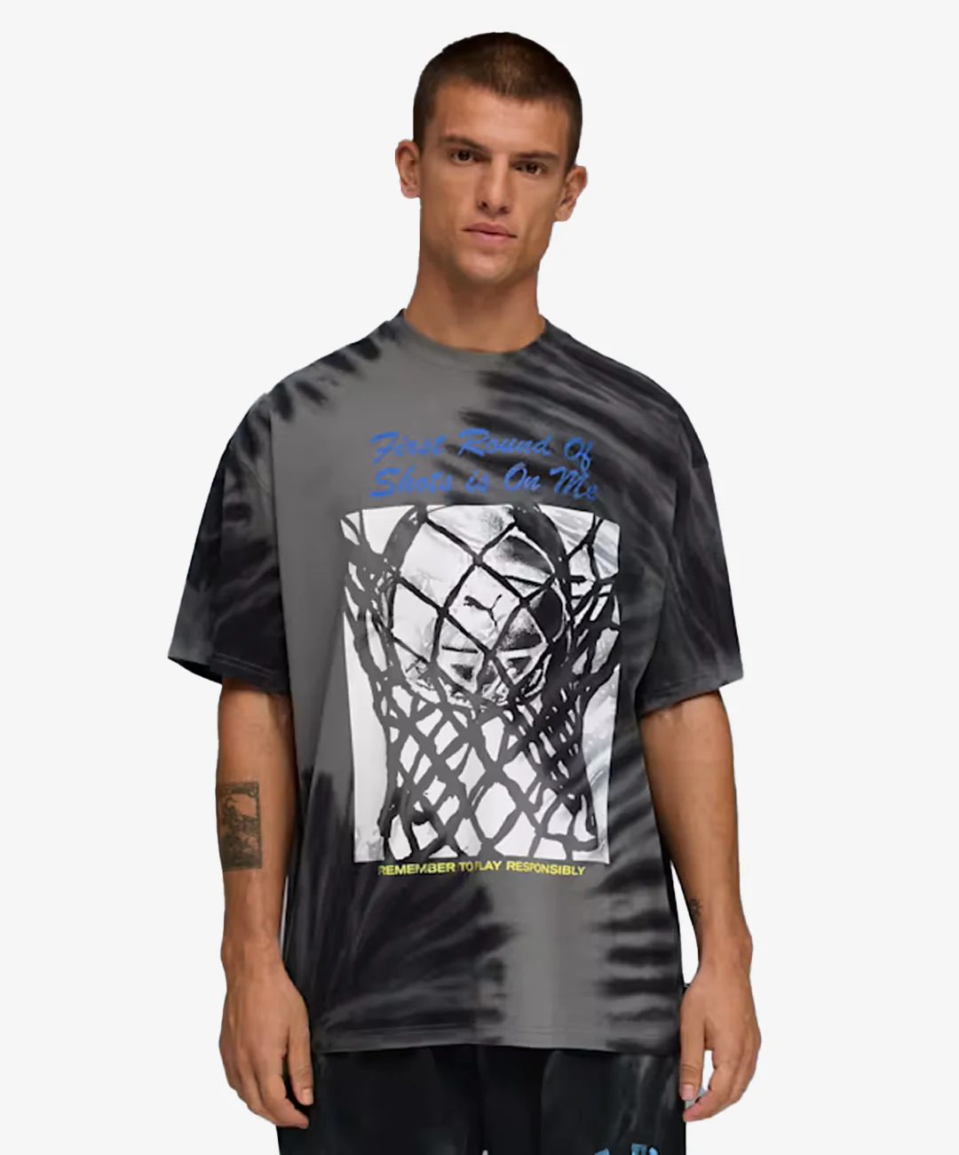 PUMA | WHAT THE FUN OVERSIZED GRAPHIC BASKETBALL TEE II { PUMA BLACK