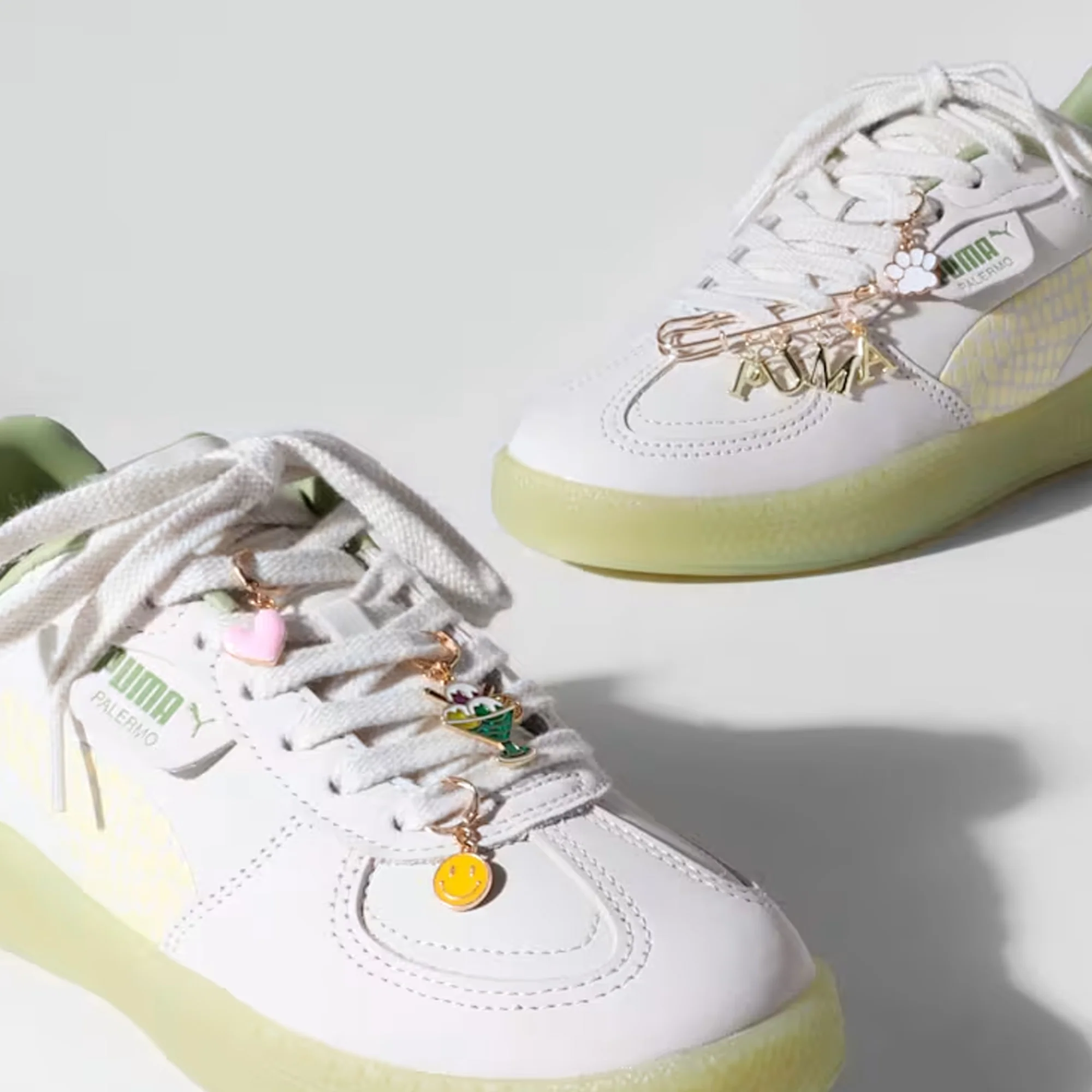 PUMA | PALERMO { VAPOR GRAY-CREAMY/GREEN - Image 5