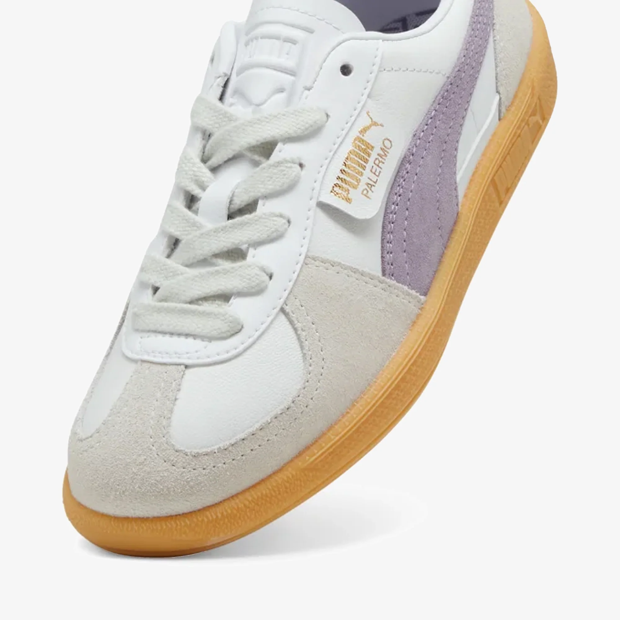 PUMA | PALERMO { WHITE/ PALM-PLUM GUM - Image 3