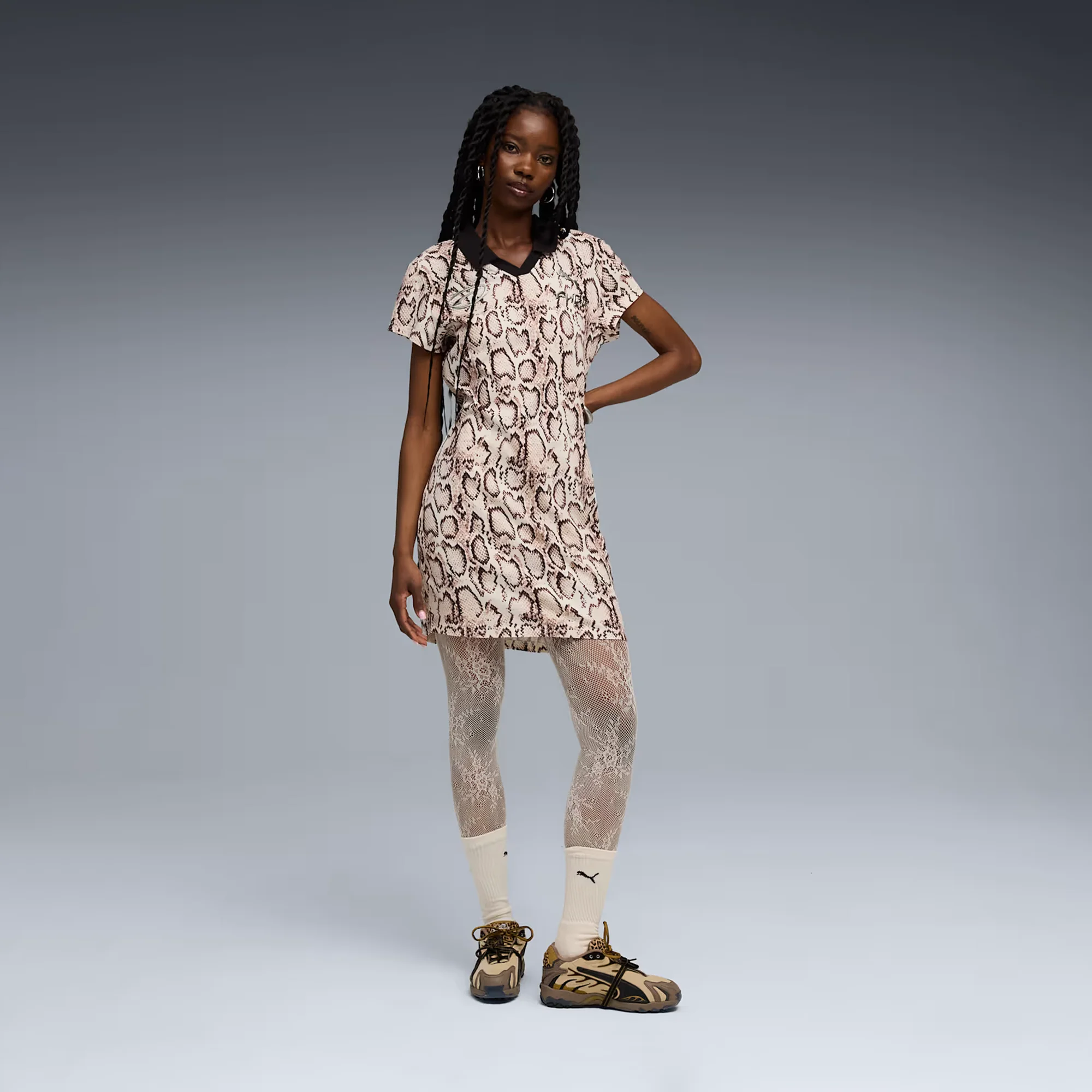 PUMA | x A$AP ROCKY SNAKE SKIN FUTBOL DRESS { FROSTED IVORY-AOP - Image 7