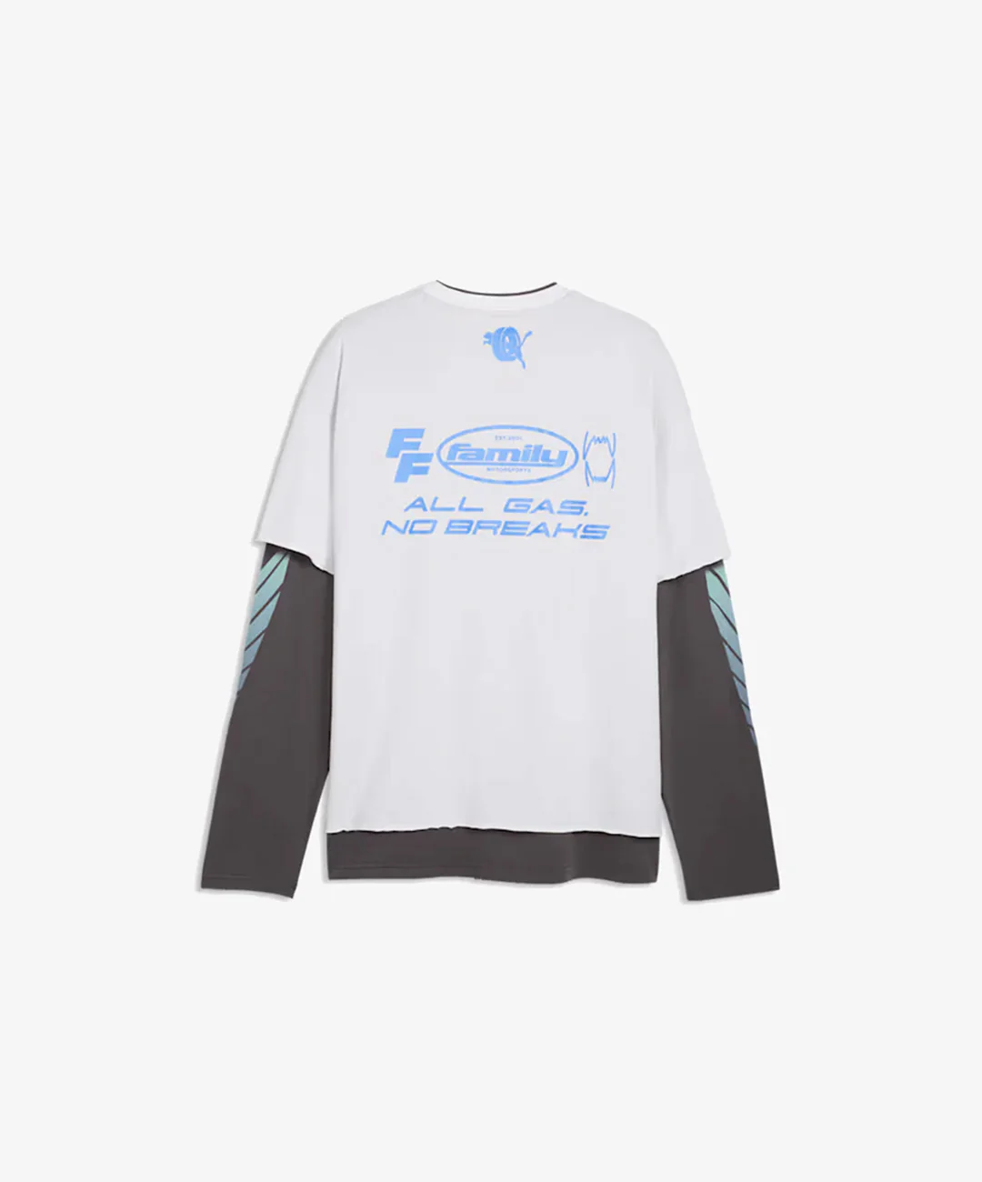 PUMA | x FAST & FURIOUS LONG SLEEVE LAYERED TEE { PUMA WHITE-DUSKY GRAY - Image 4