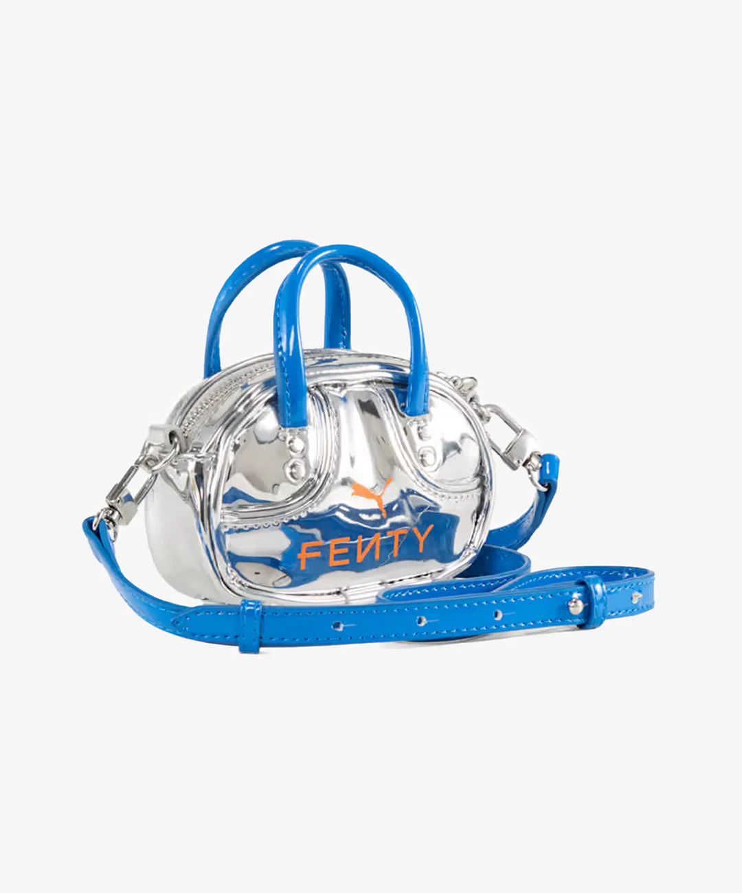 Puma | x FENTY POCKET GRIP BAG { SILVER-RACING BLUE-RICKIE ORANGE - Image 2