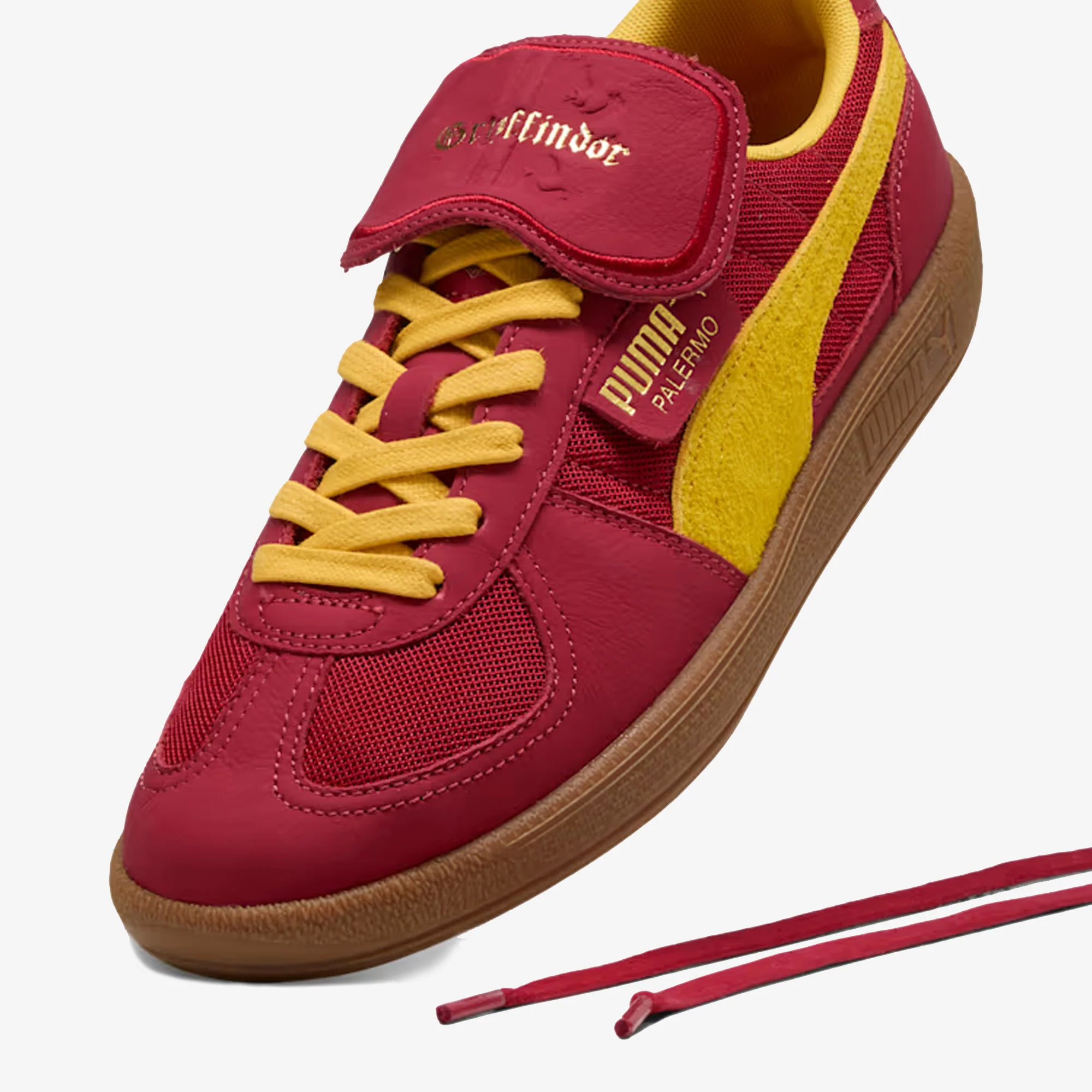 PUMA | x HARRY POTTER PALERMO HAIRY SUEDE FORMSTRIP { DARK CRIMSON-YELLOW SIZZLE - Image 3