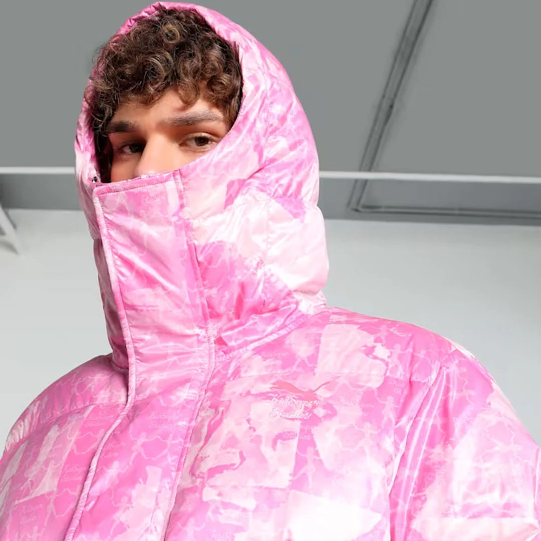 PUMA | X KIDSUPER ALL OVER PRINT PUFFER { PEARL PINK - Image 4