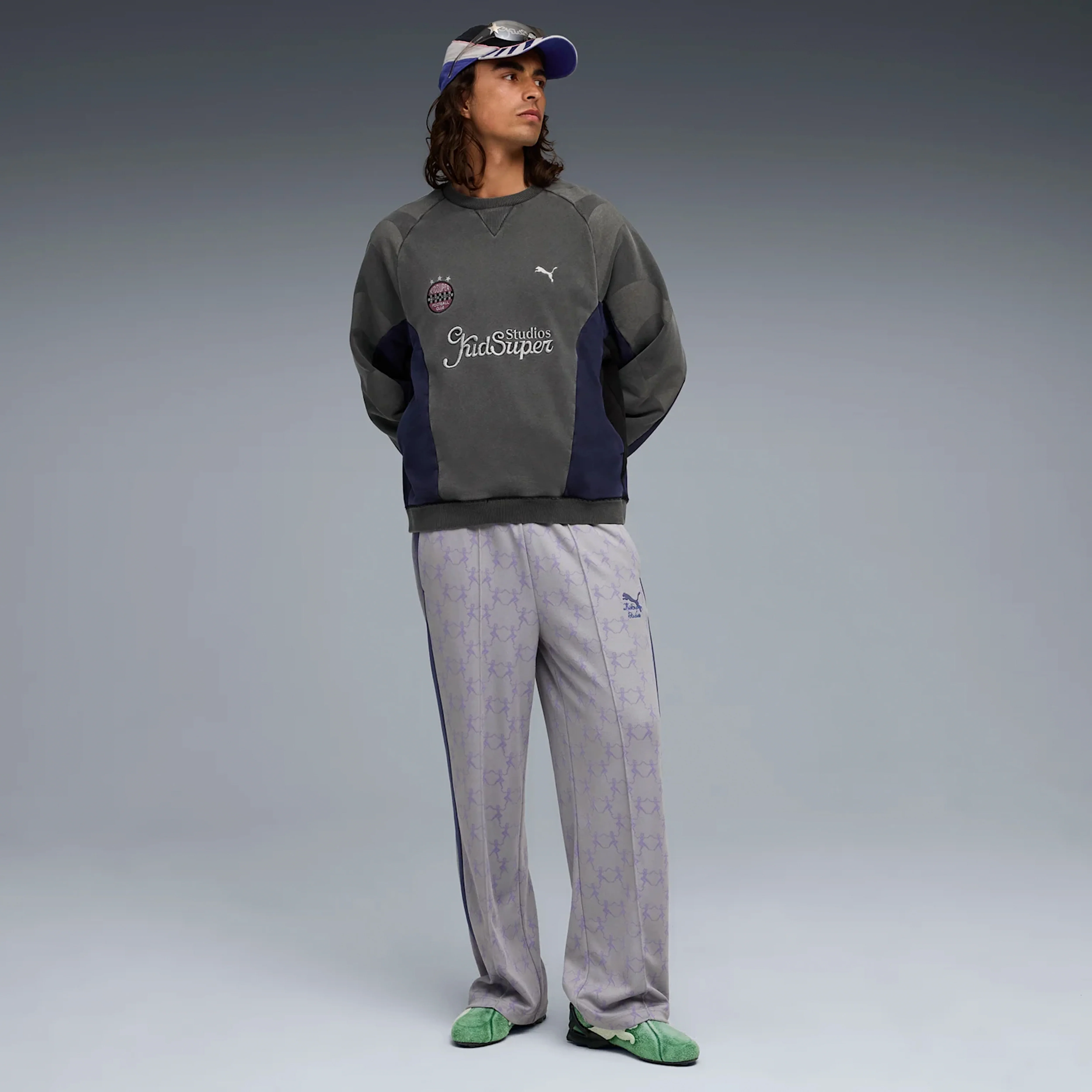 PUMA | x KIDSUPER CREW SWEAT { BLACK-NAVY - Image 7