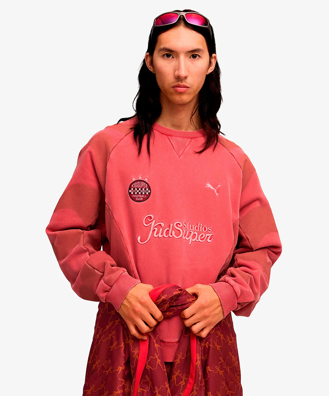 PUMA | x KIDSUPER CREW SWEAT { RED - Image 3