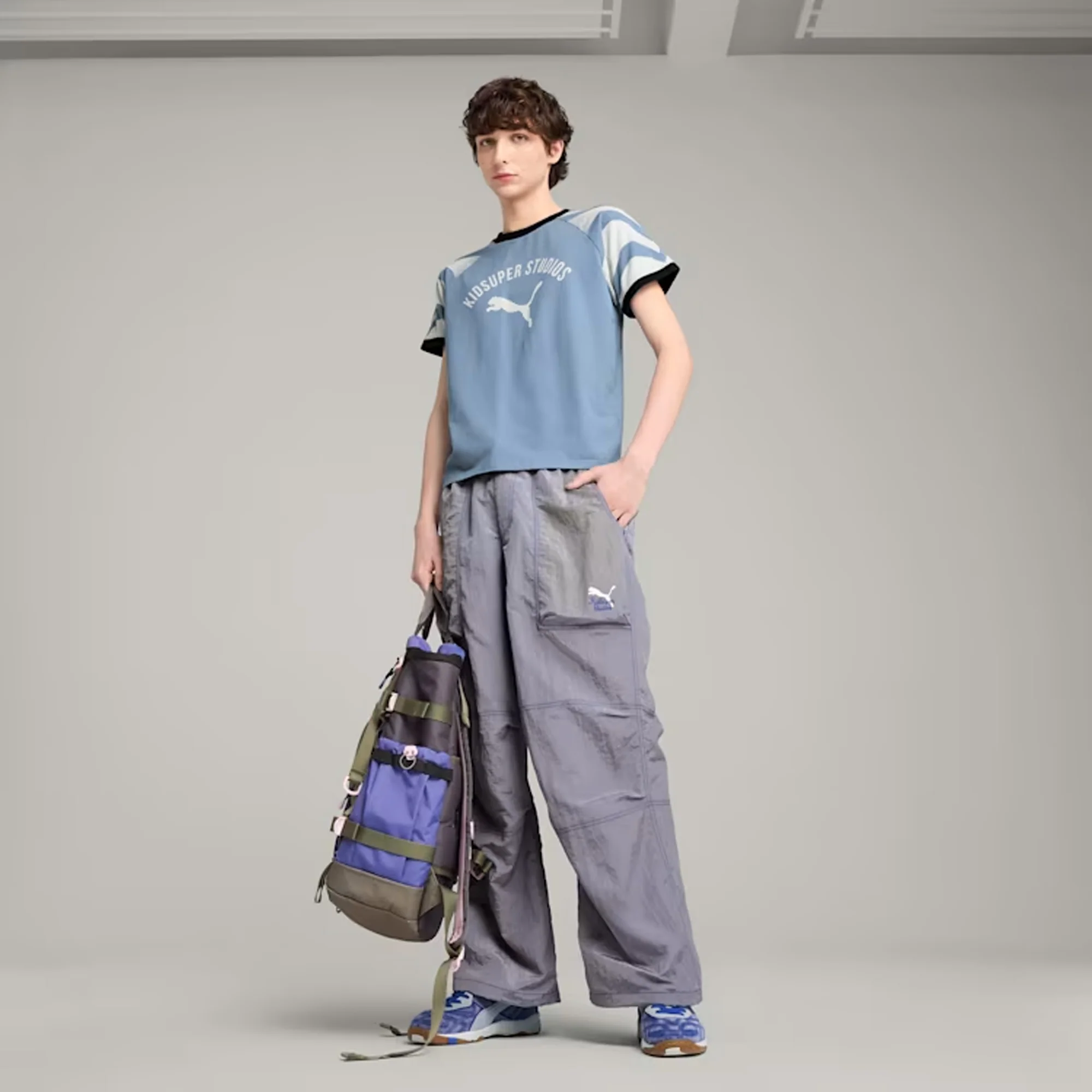 PUMA | x KIDSUPER SLIM FIT RINGER TEE { COOL BLUE - Image 7