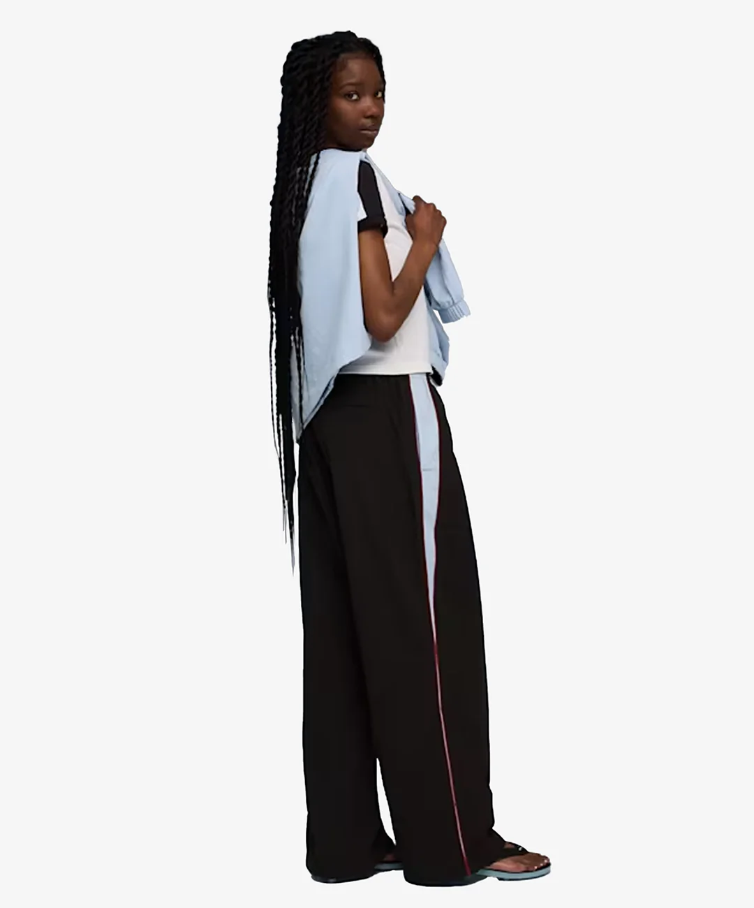 Puma | x PIPING TRACK PANTS { BLACK - Image 2