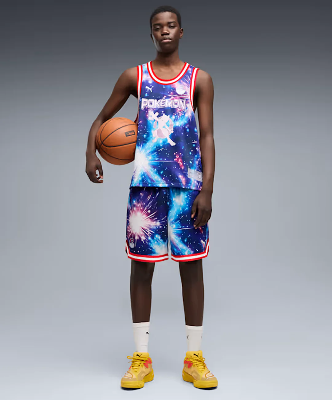 PUMA | X POKEMON GRAPHIC SLEEVELESS BASKETBALL JERSEY { PUMA BLACK-AOP - Image 5
