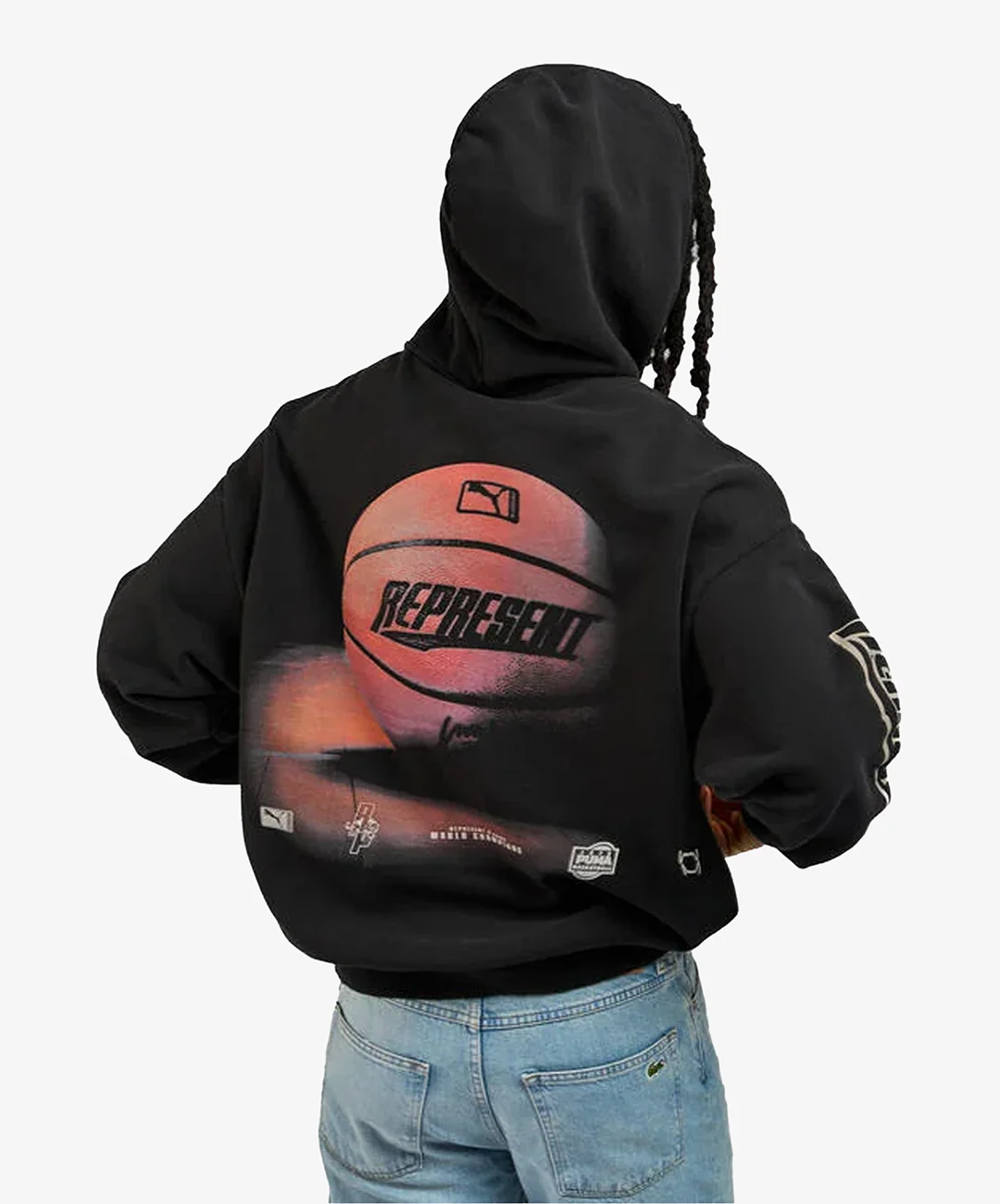 PUMA | x REPRESENT OVERSIZED HOODIE { BLACK - Image 2