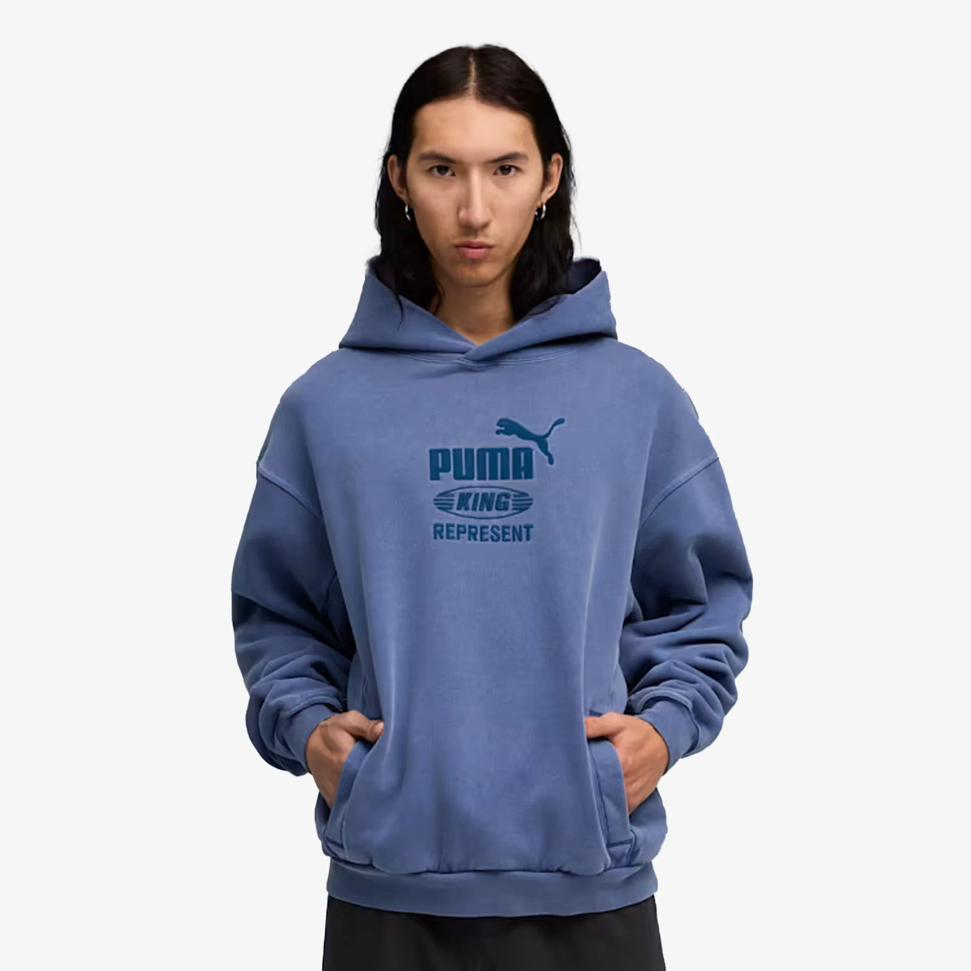 PUMA | x REPRESENT OVERSIZED HOODIE { BLUE DUSK