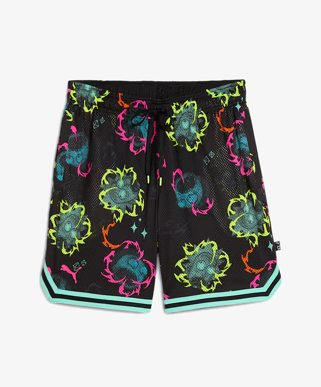 PUMA | x RICK AND MORTY ALL-OVER PRINT SHORTS { BLACK - Image 2
