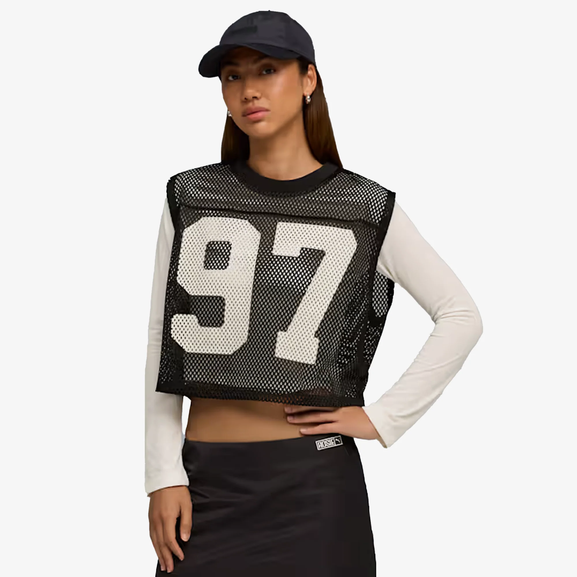 PUMA | x ROSÉ RELAXED MESH TOP { BLACK