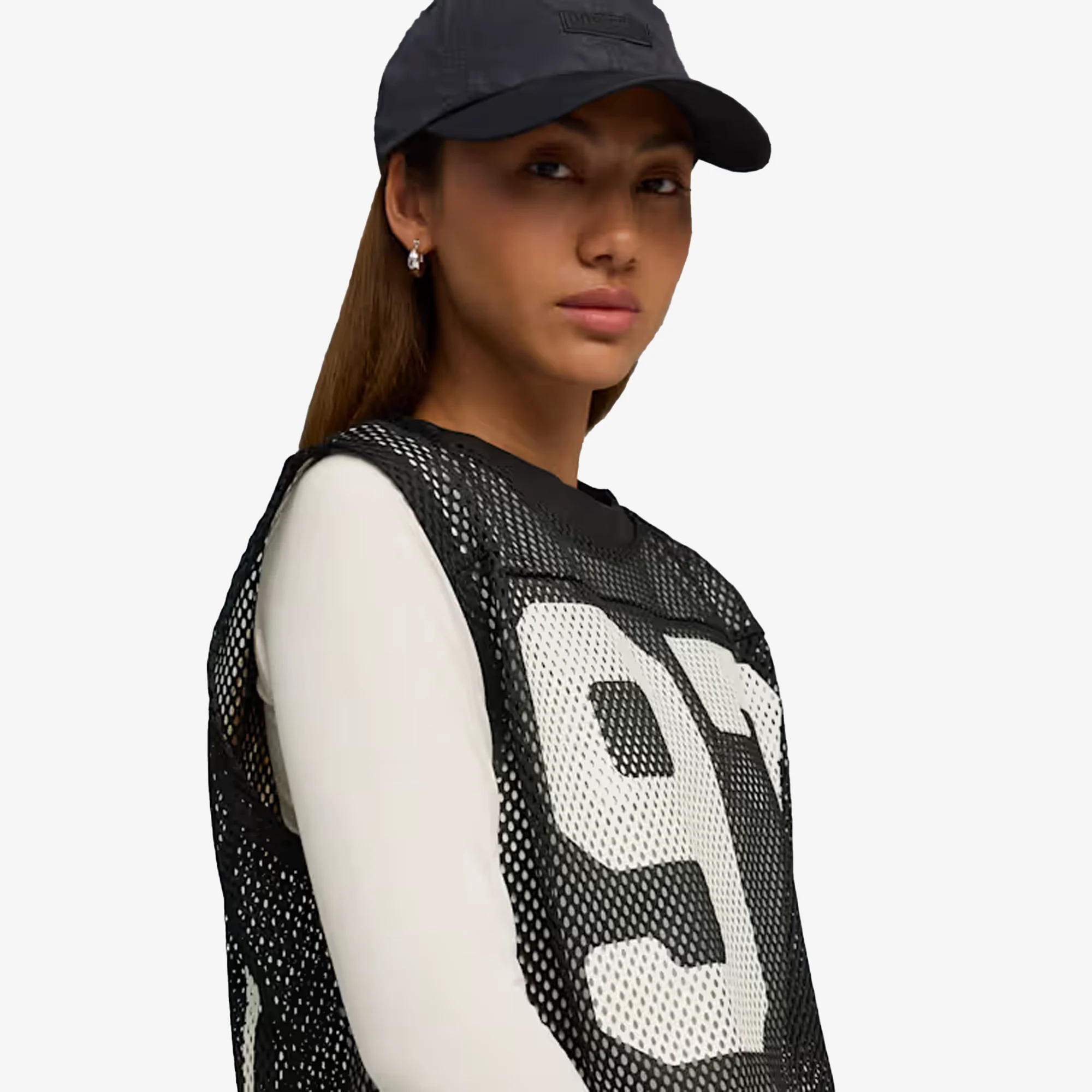PUMA | x ROSÉ RELAXED MESH TOP { BLACK - Image 3