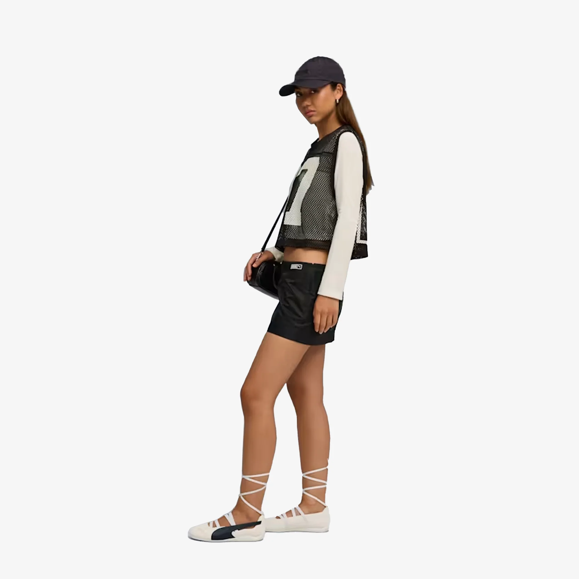 PUMA | x ROSÉ RELAXED MESH TOP { BLACK - Image 7