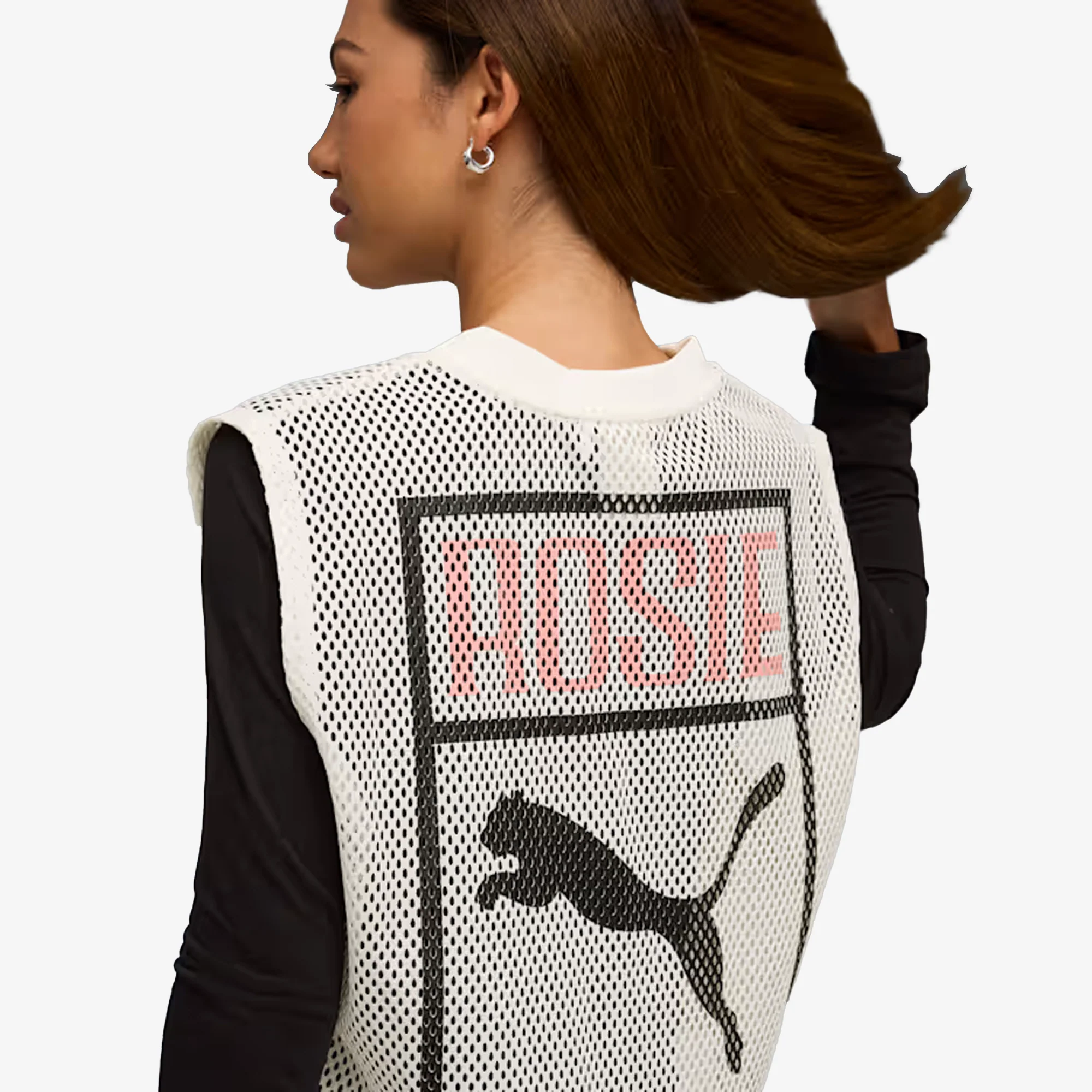 PUMA | x ROSÉ RELAXED MESH TOP { WARM WHITE - Image 3