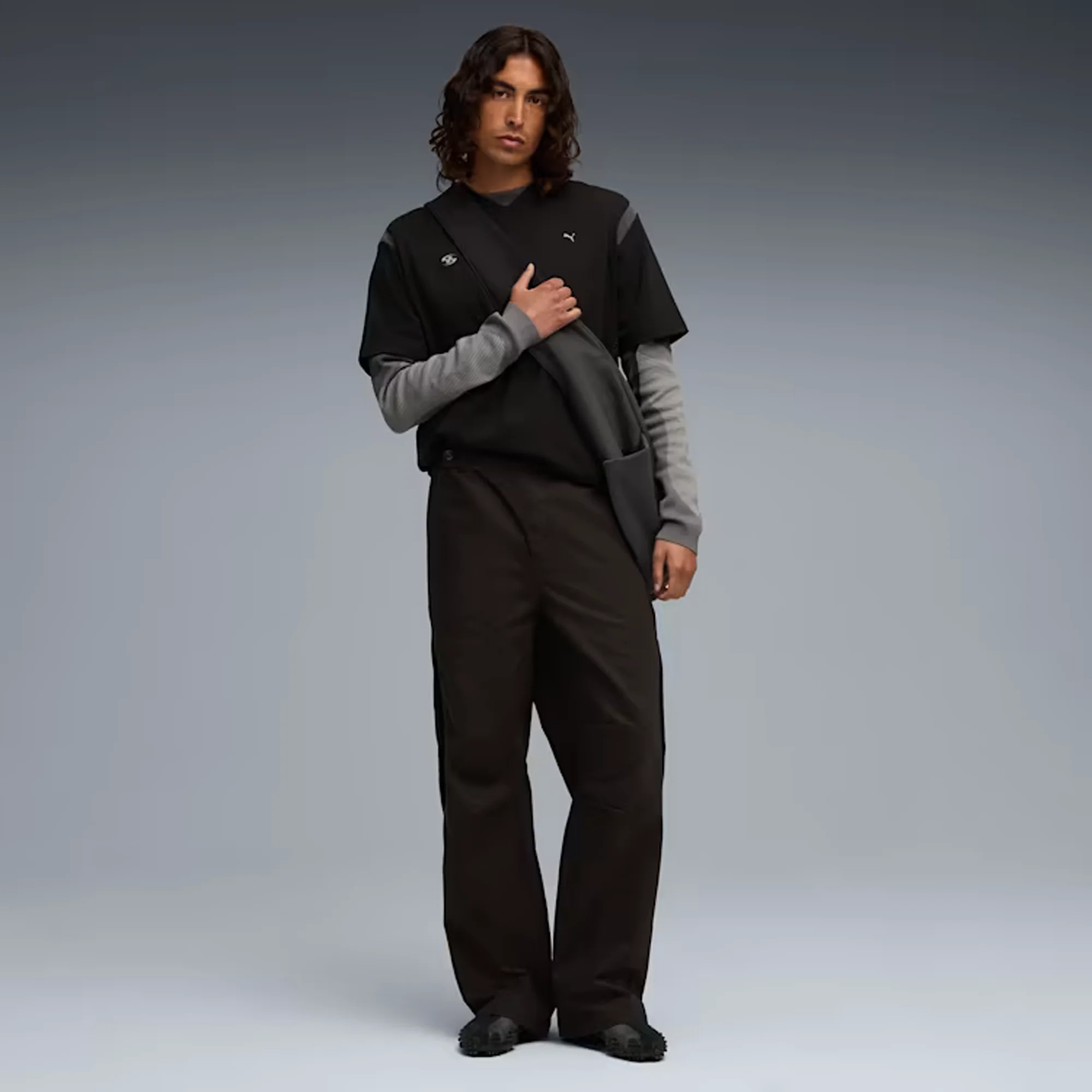 PUMA | x SAN SAN GEAR RELAXED WOVEN PANTS { BLACK - Image 7