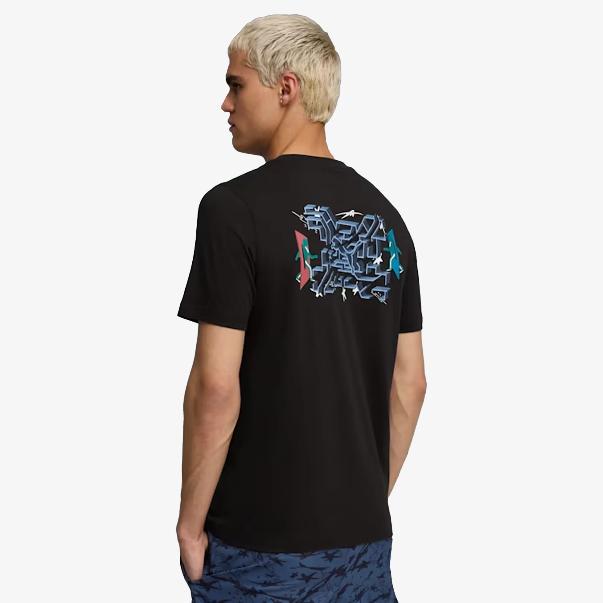 PUMA | X SQUID GAME GRAPHIC GLOW T-SHIRT { BLACK - Image 2