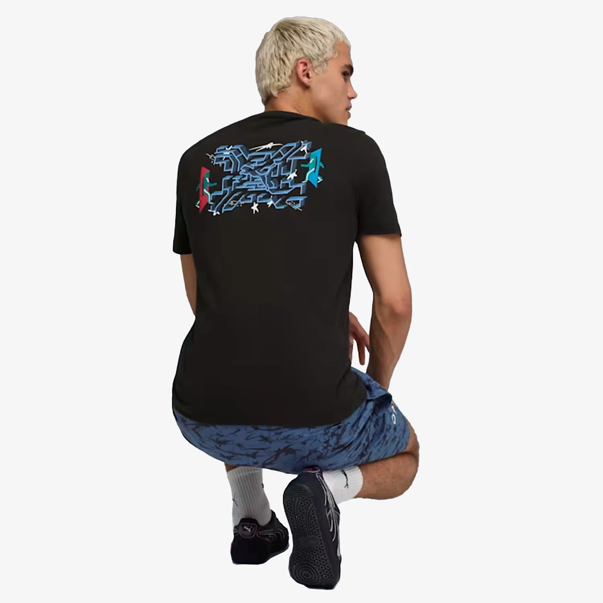 PUMA | X SQUID GAME GRAPHIC GLOW T-SHIRT { BLACK - Image 5