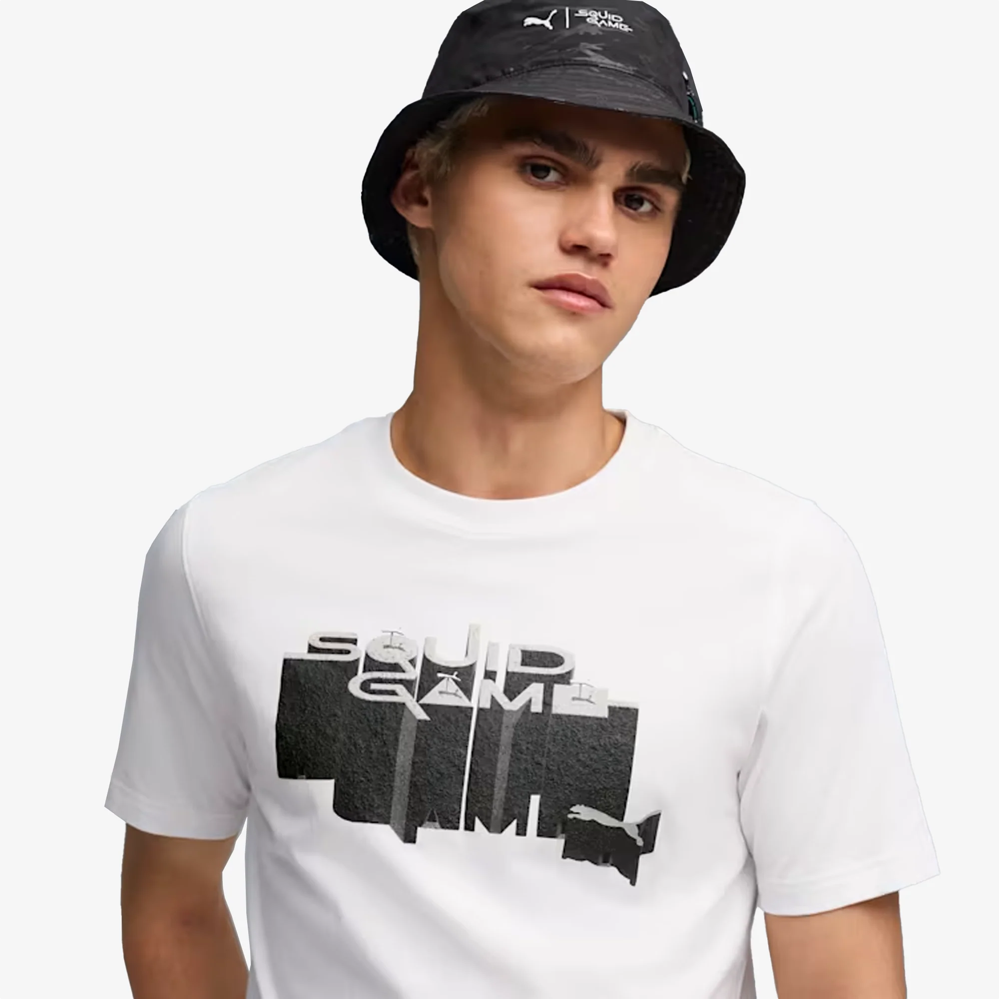 PUMA | X SQUID GAME GRAPHIC GLOW T-SHIRT { WHITE - Image 5