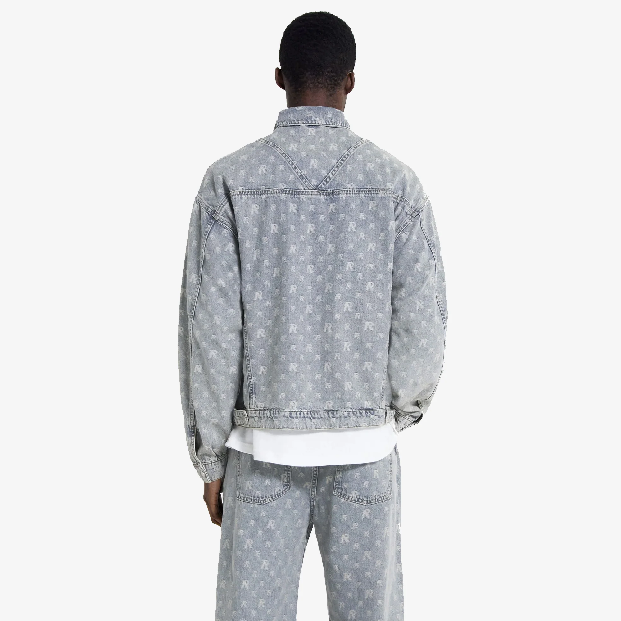 Represent | R4 MONOGRAM DENIM JACKET { STONE WASH - Image 2