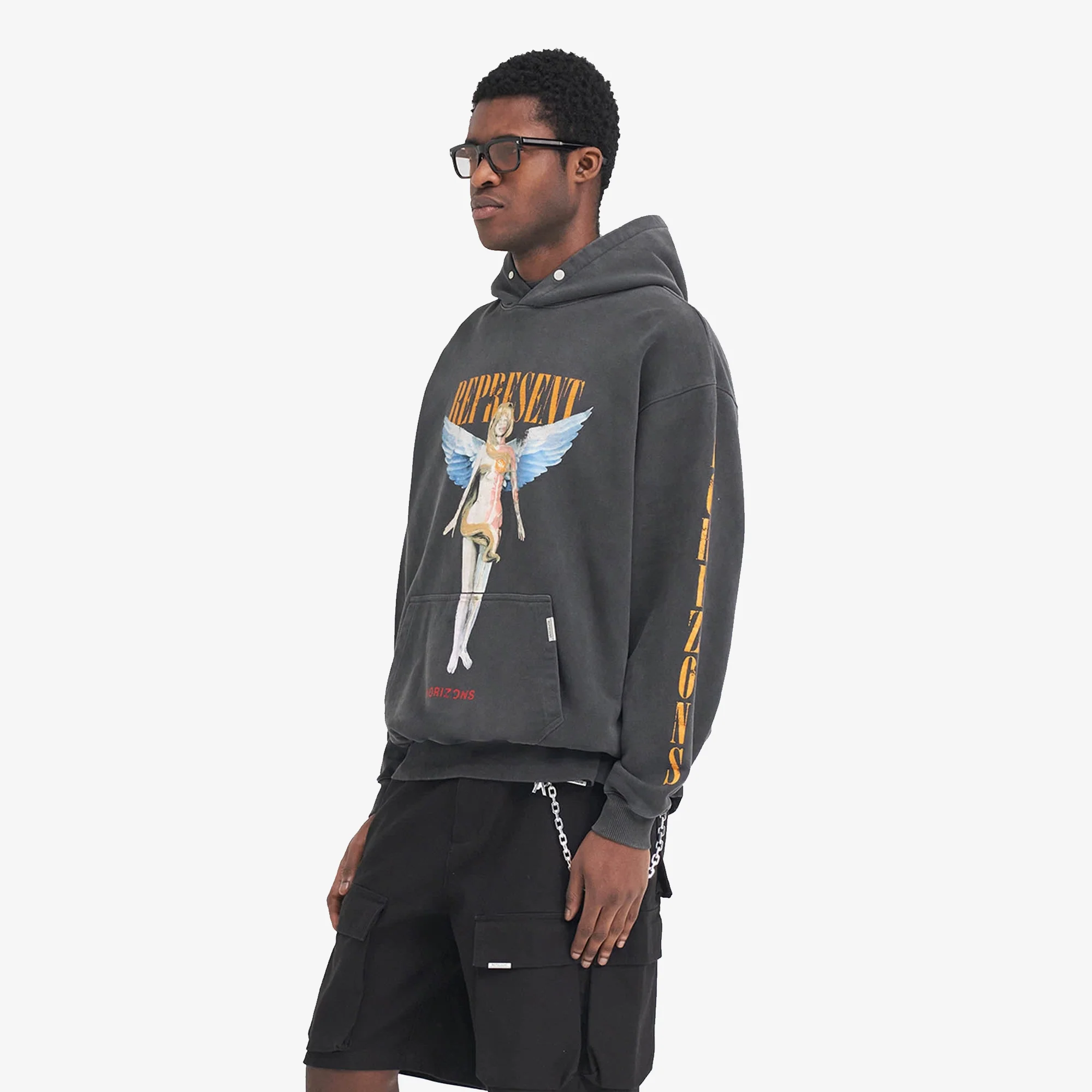 Represent | REBORN HOODIE { AGED BLACK - Image 2