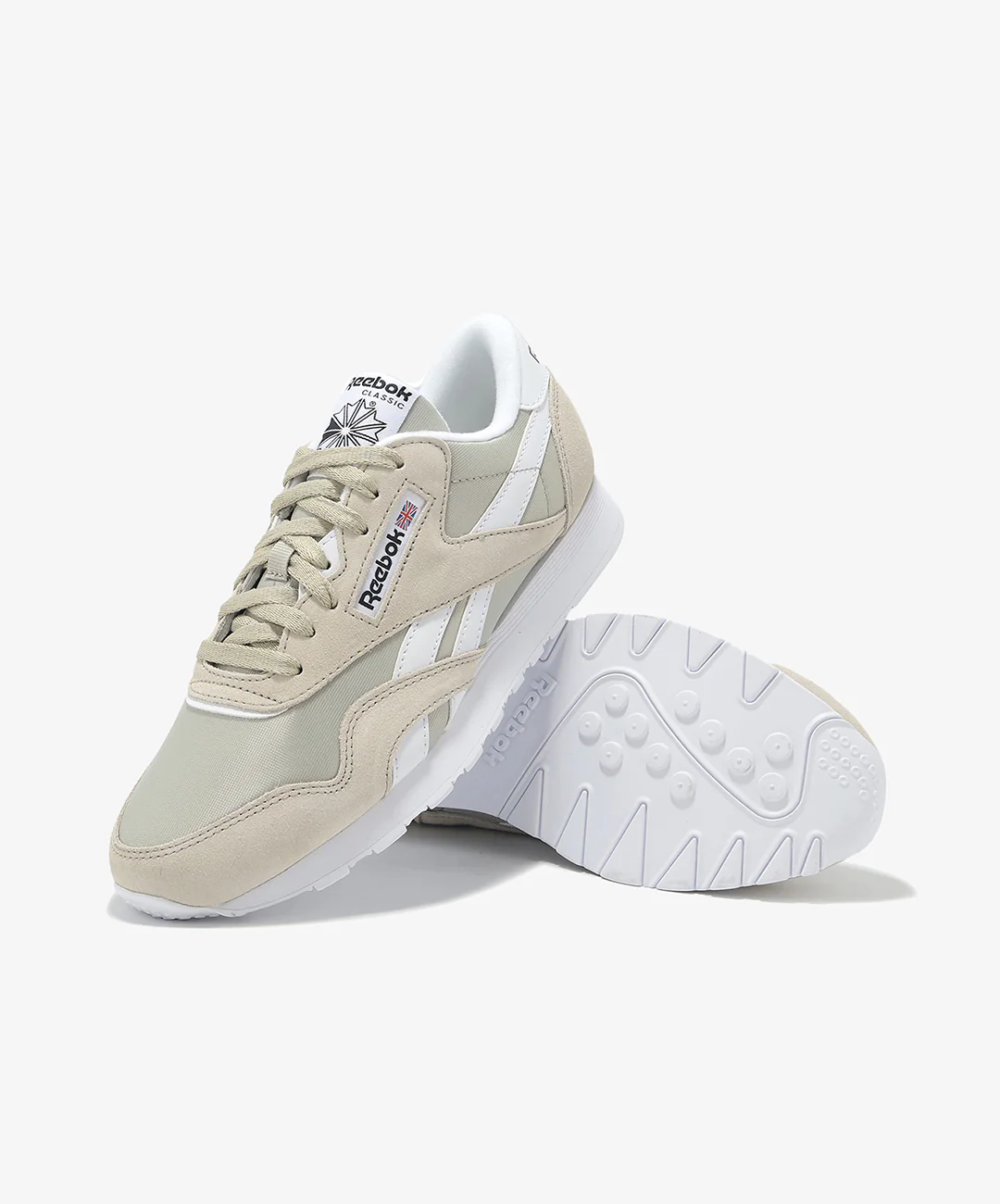 Reebok | CLASSIC NYLON { SPORT BEIGE/WHITE - Image 4
